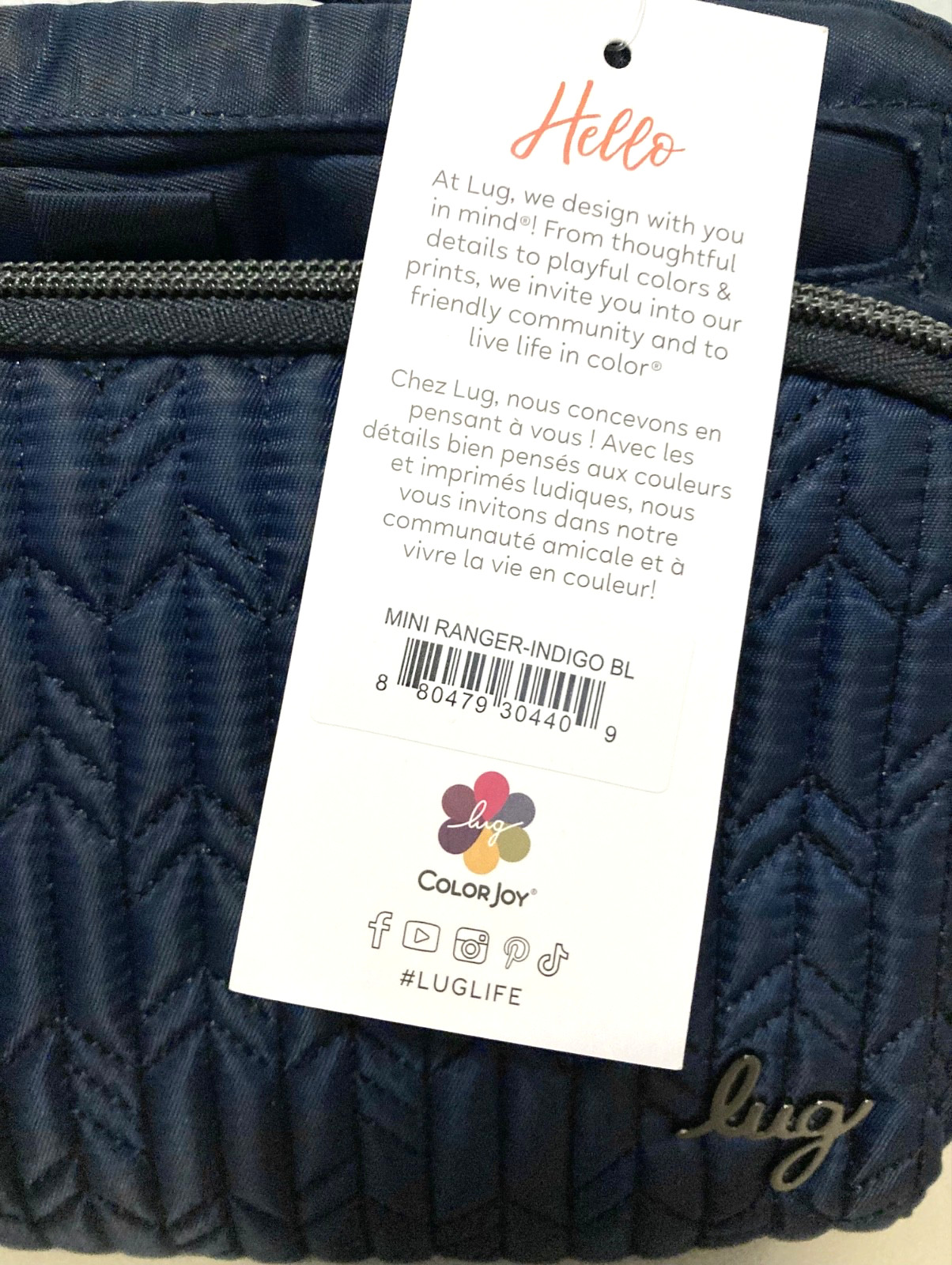 Lug Indigo Blue Navy Mini Ranger Crossbody Bag w/Top Handle – Pre-Owned Ret. $70
