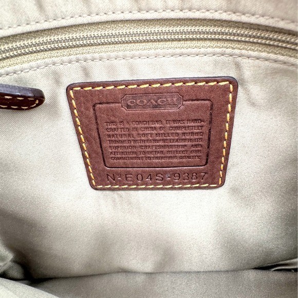 Coach Hamptons 9387 Ring Clip Flap Shoulder Bag Vintage Brown Nubuck Suede Boho