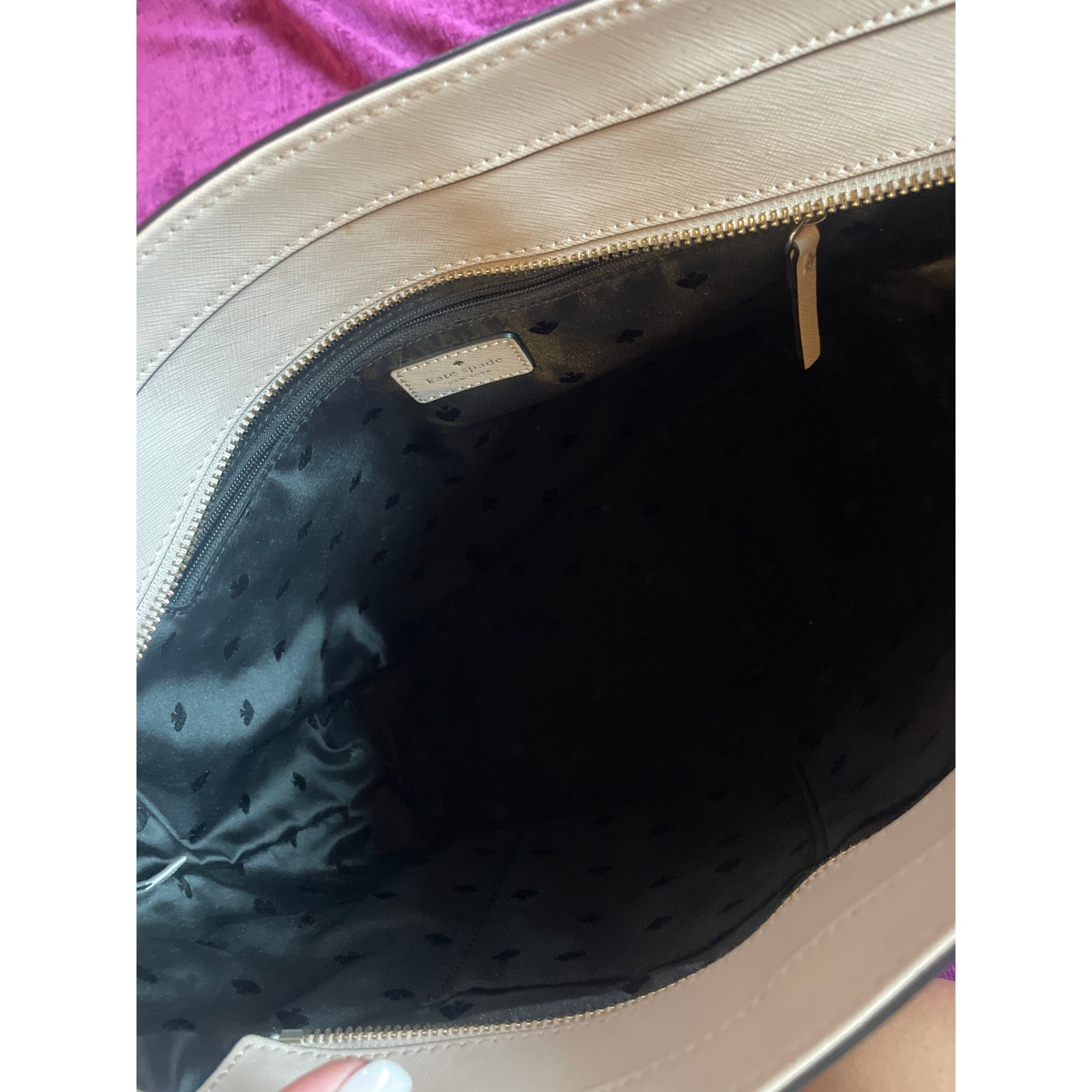 KATE SPADE Laurel Way Dally Bag Shoulder Tote Purse Bone and Black MINIMALIST