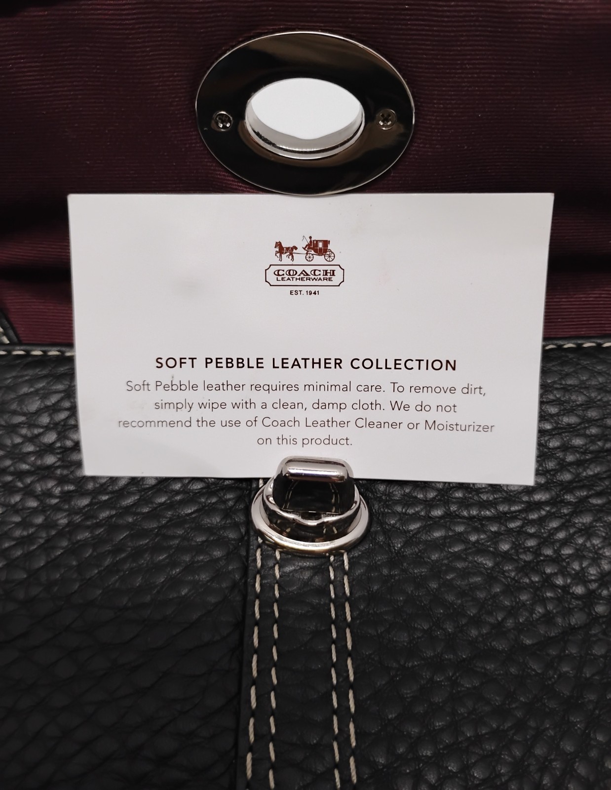Vintage Coach Park Hobo Black Pebbled Leather — Silver Turnlock