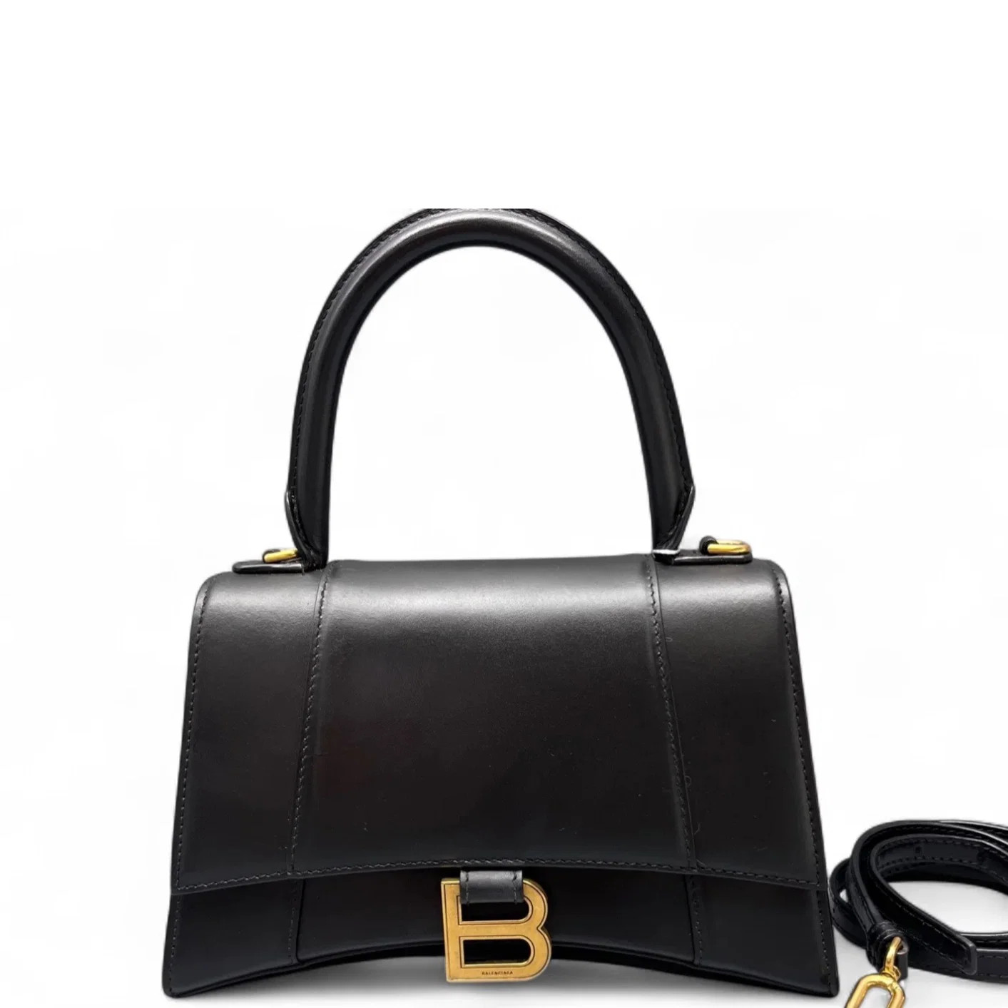 Balenciaga Hourglass Small Black Smooth Calfskin (ws071326c9r)