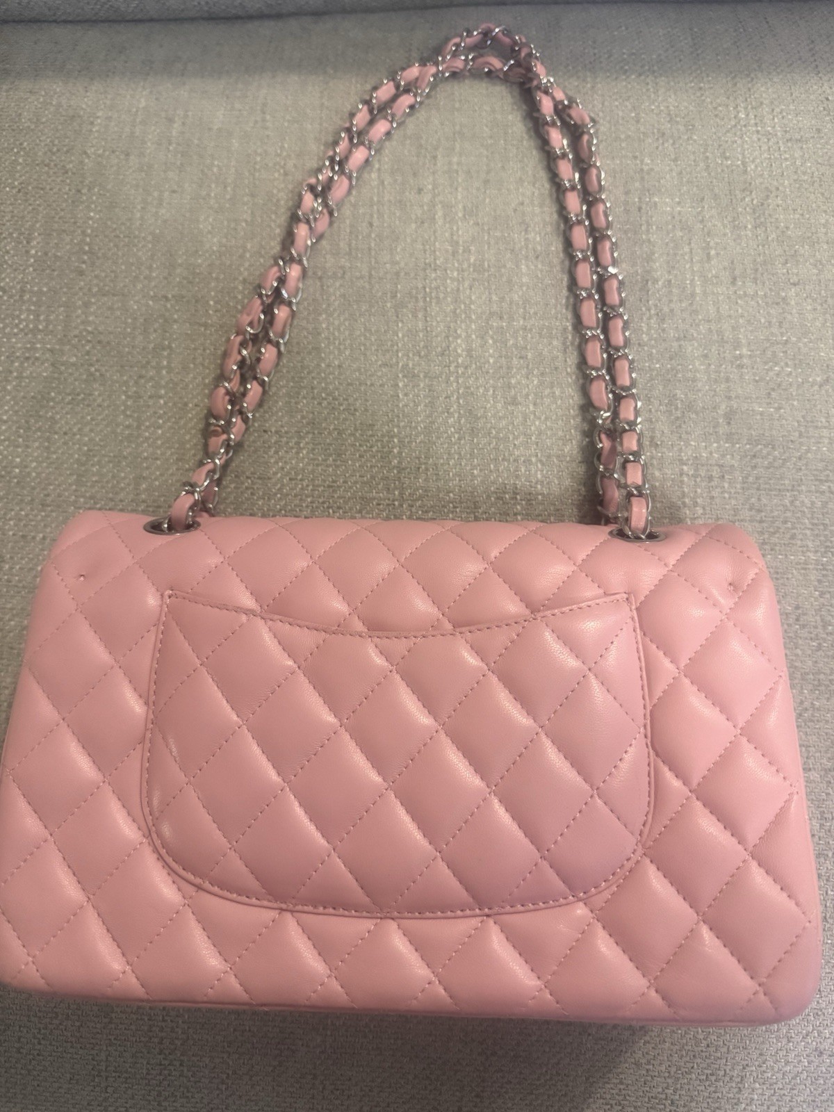 Pink cc bag double Flap Pink Quilted Shoulder Bag Silver Chain Strap