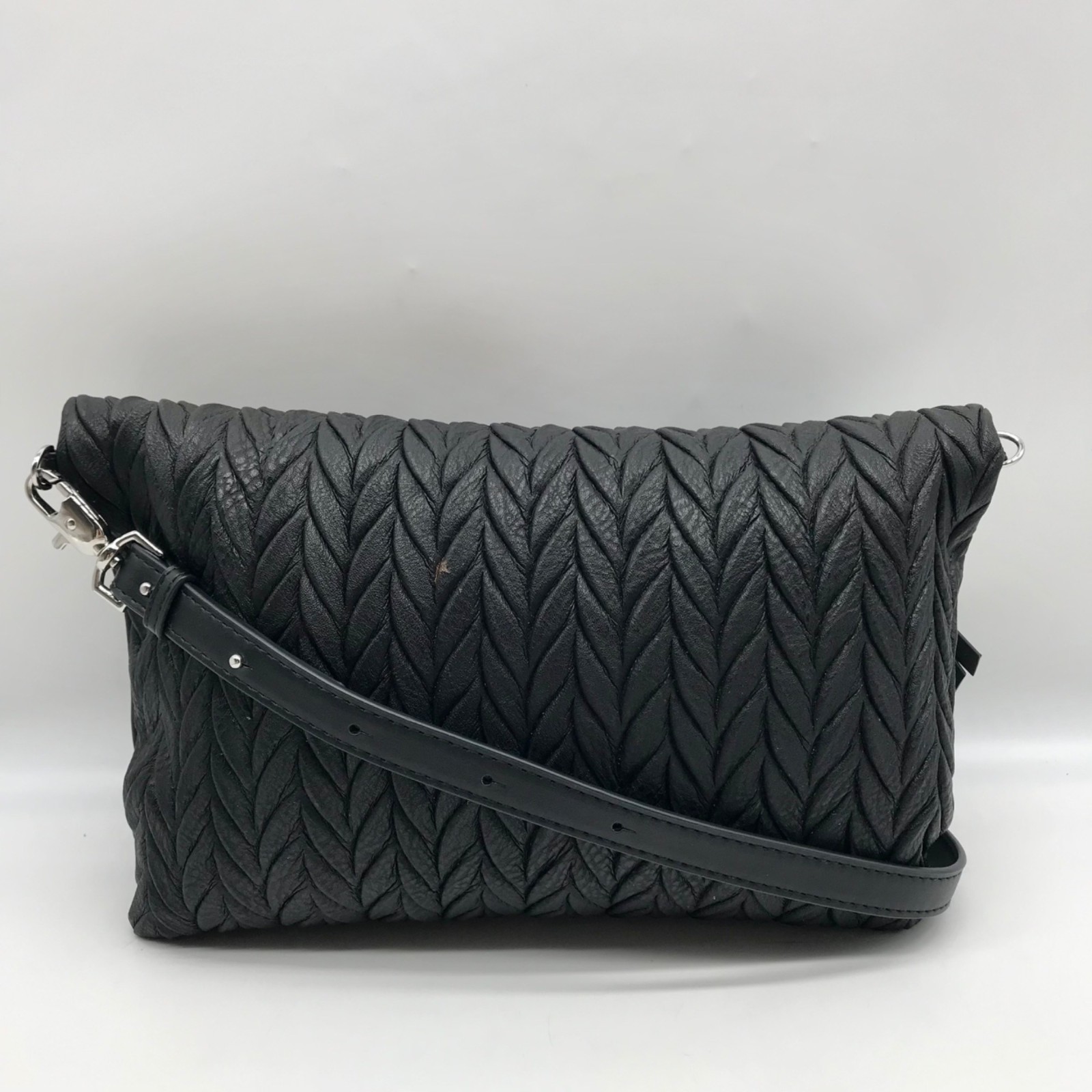Stella & Dot Black Faux Leather Waverly Petite Braided Crossbody Bag