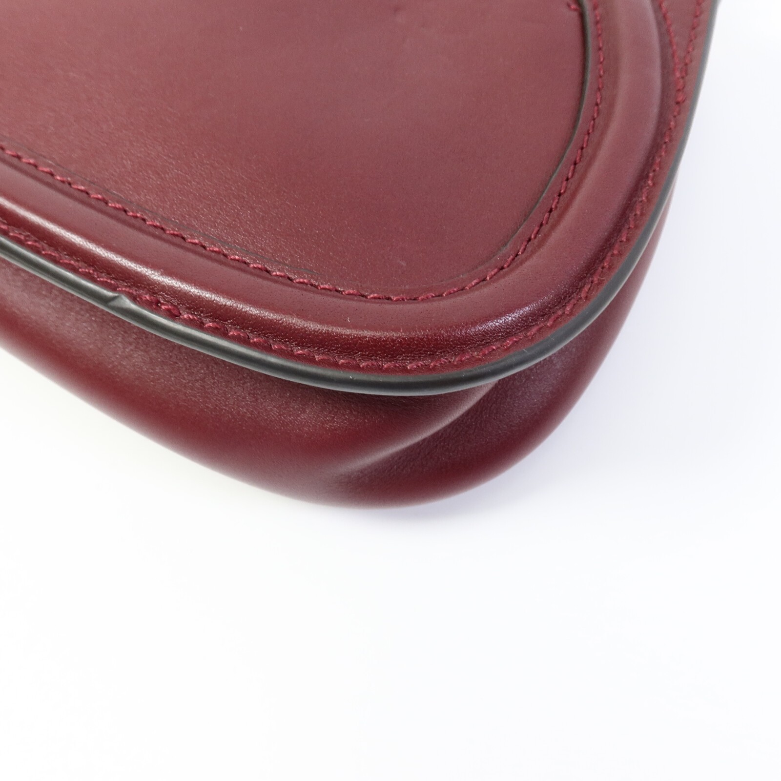 GUCCI GG GHW Medium Blondie 2 Way Shoulder Bag Calfskin Leather Red