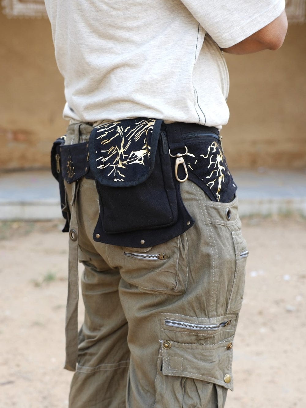 Utility Waist Belt Festival Hip Bag, Psytrance Pocket Burning Tribal Fanny Man