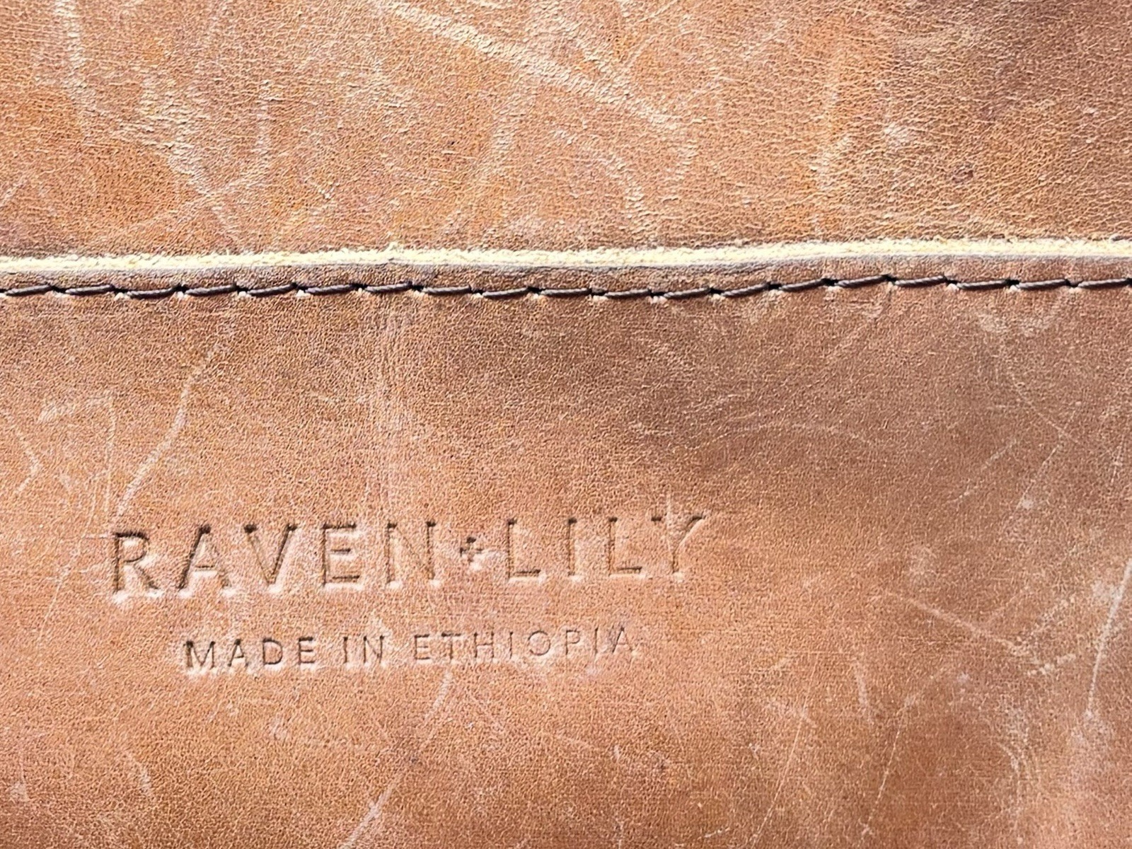 Raven Lily Genuine Leather Backpack Tan Leather 11.5 In Tall