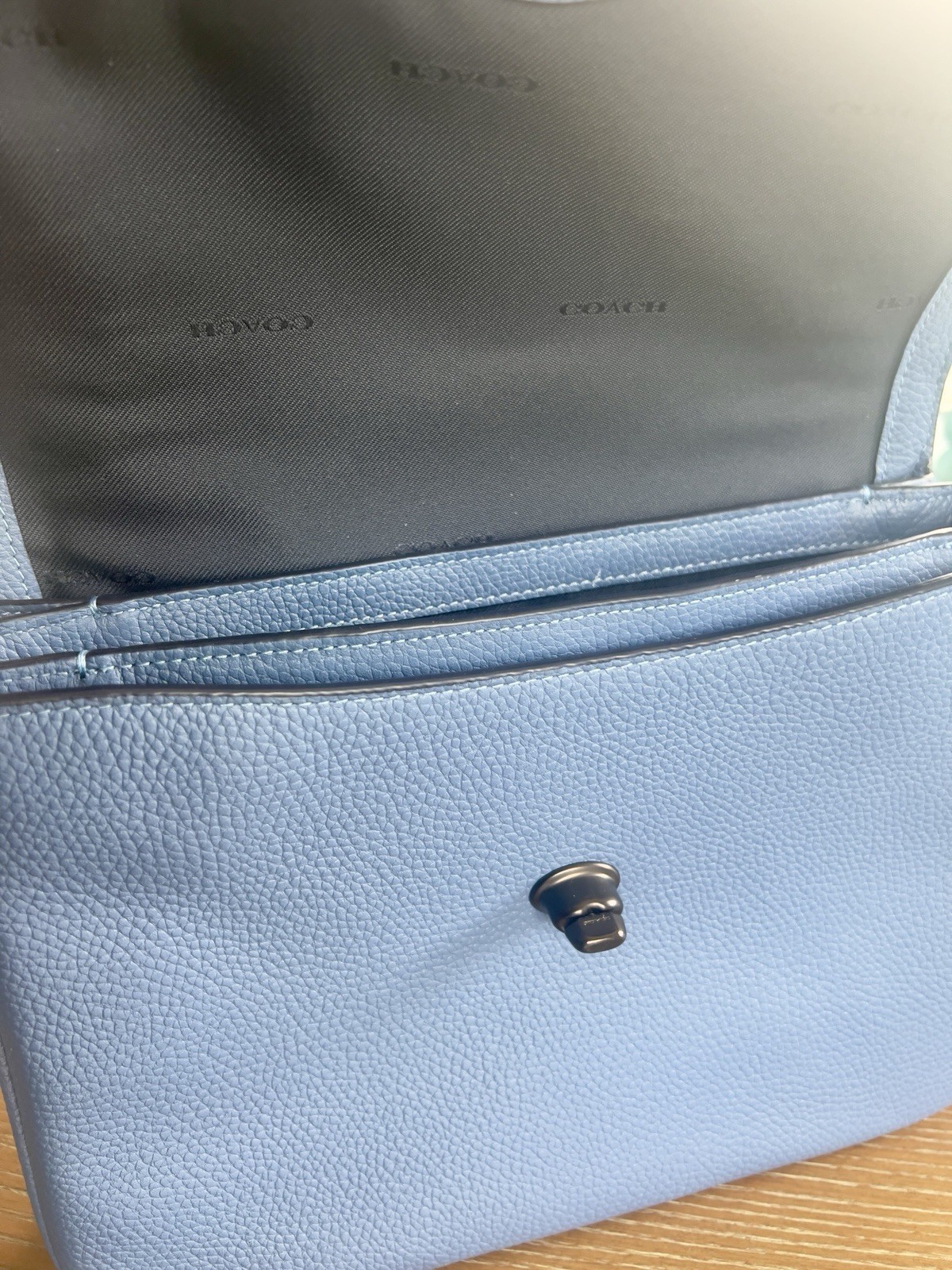 New – Coach Cassie 26 Crossbody Bag Stone Blue – Pebbled Leather – Style 68348
