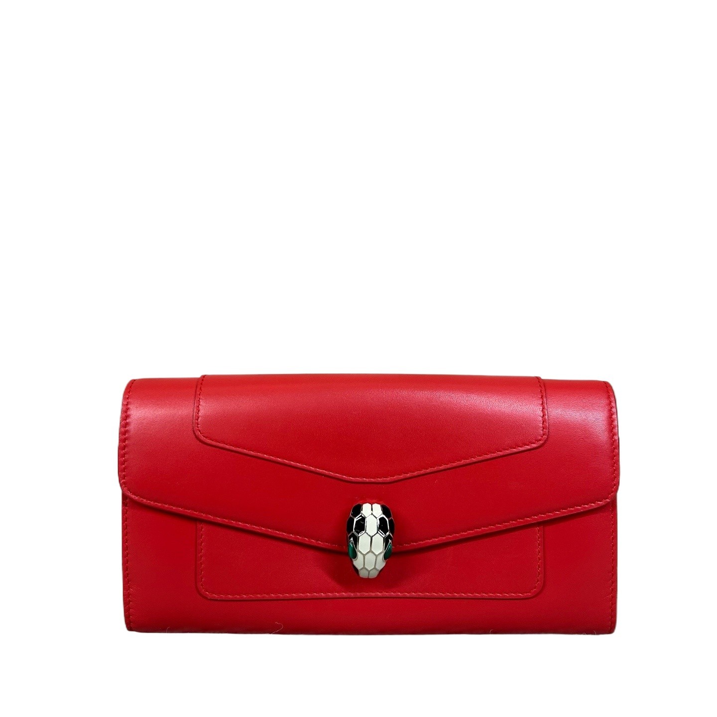 Authentic Bvlgari Serpenti Envelope Long Wallet Calfskin Long Wallet Red eBay AG