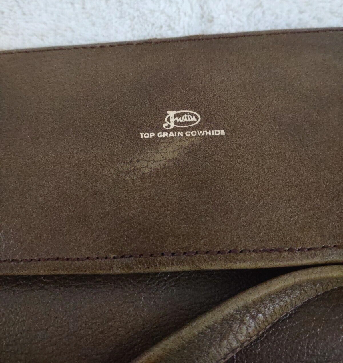 Tony Lama Brown Cowhide Leather Purse 7 1/2″ H x 11 1/4″ W x 3 1/2″ D