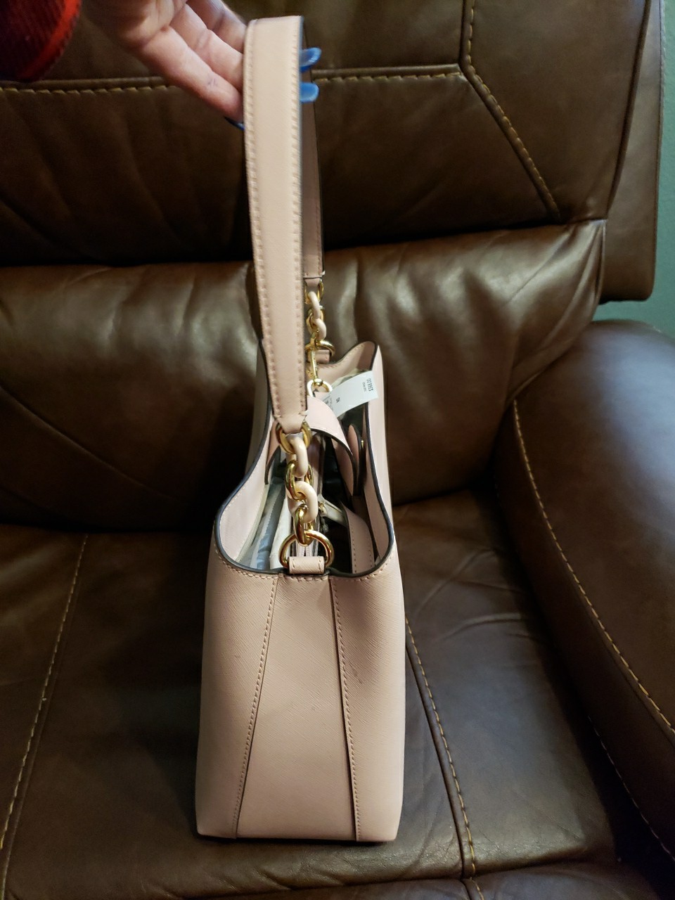 Michael Kors Pink Portia Sofia Large Satchel Saffiano Leather Ballet Bag, New