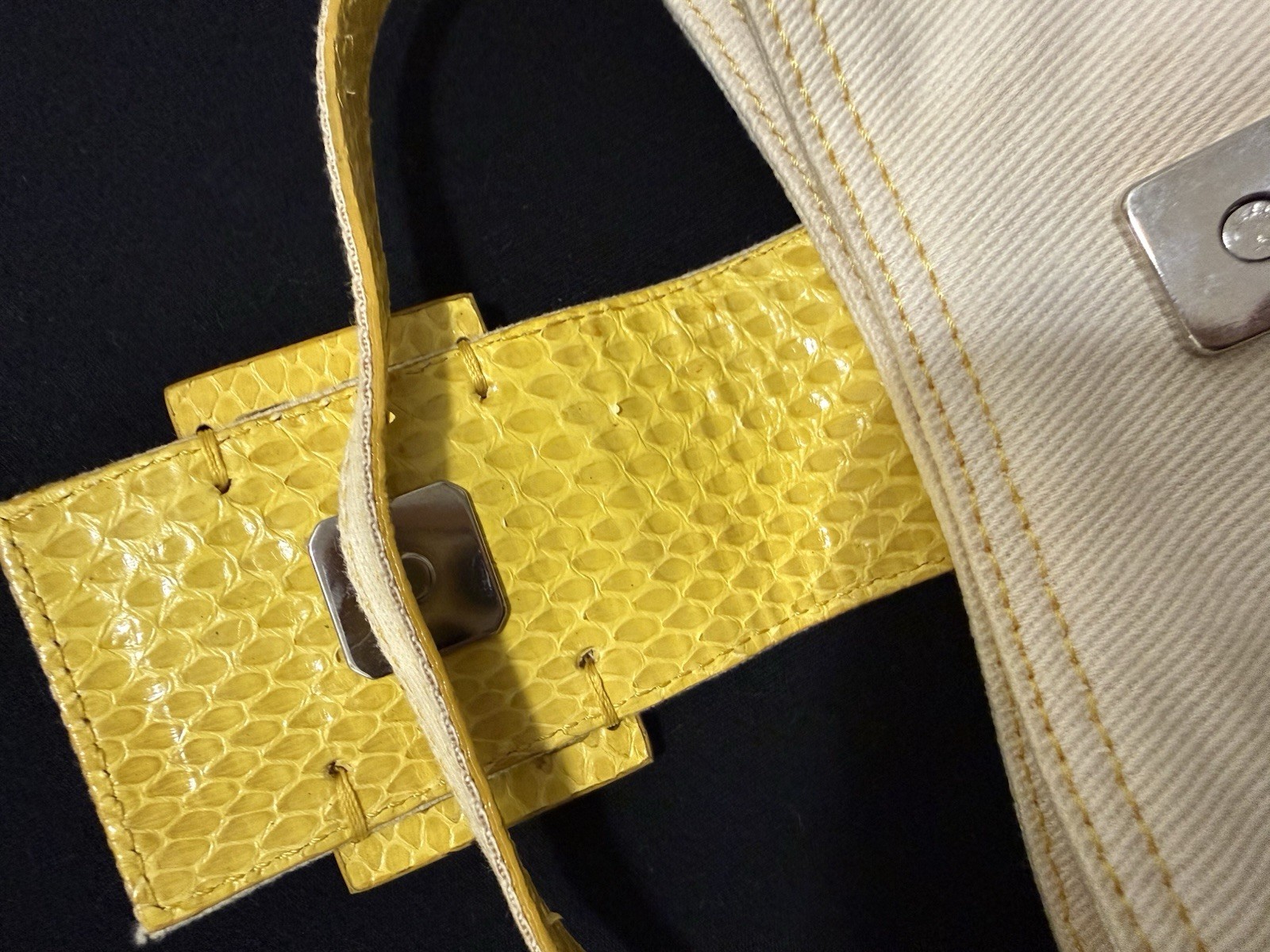 Authentic FEND Vintage Mini Croissant Tan/Yellow