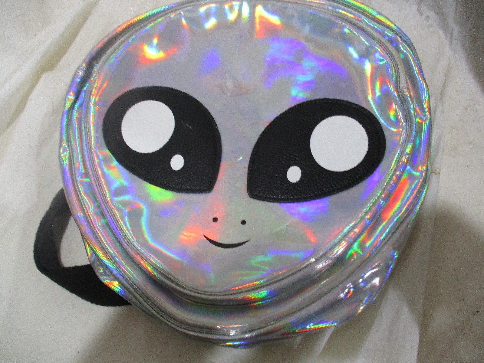 Iridescent alien backpack (approx Size: 12″x12″x3.5″in)