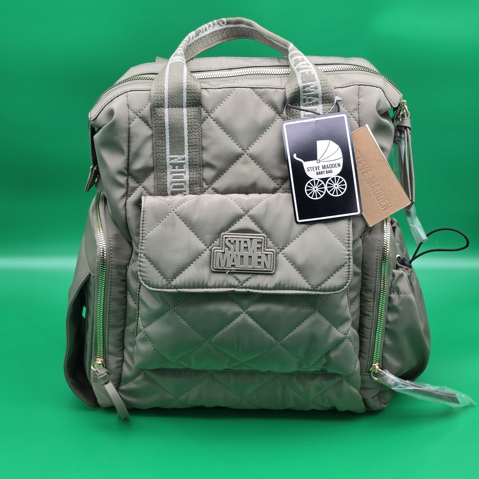 Steve Madden Baby Bag Olive Green Backpack Model DD382315 NEW