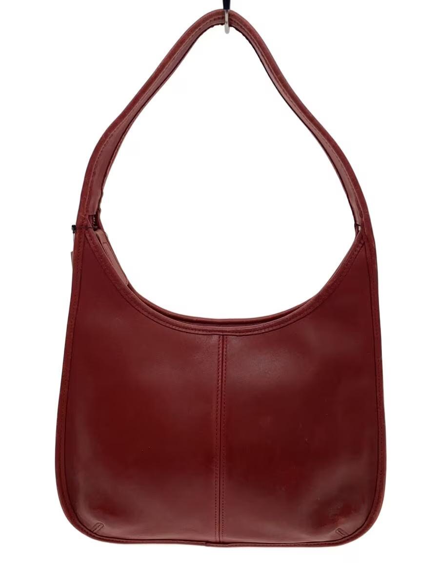 COACH ERGO Old USA-made One-Shoulder Bag, Leather, Red, Solid Color, 9025
