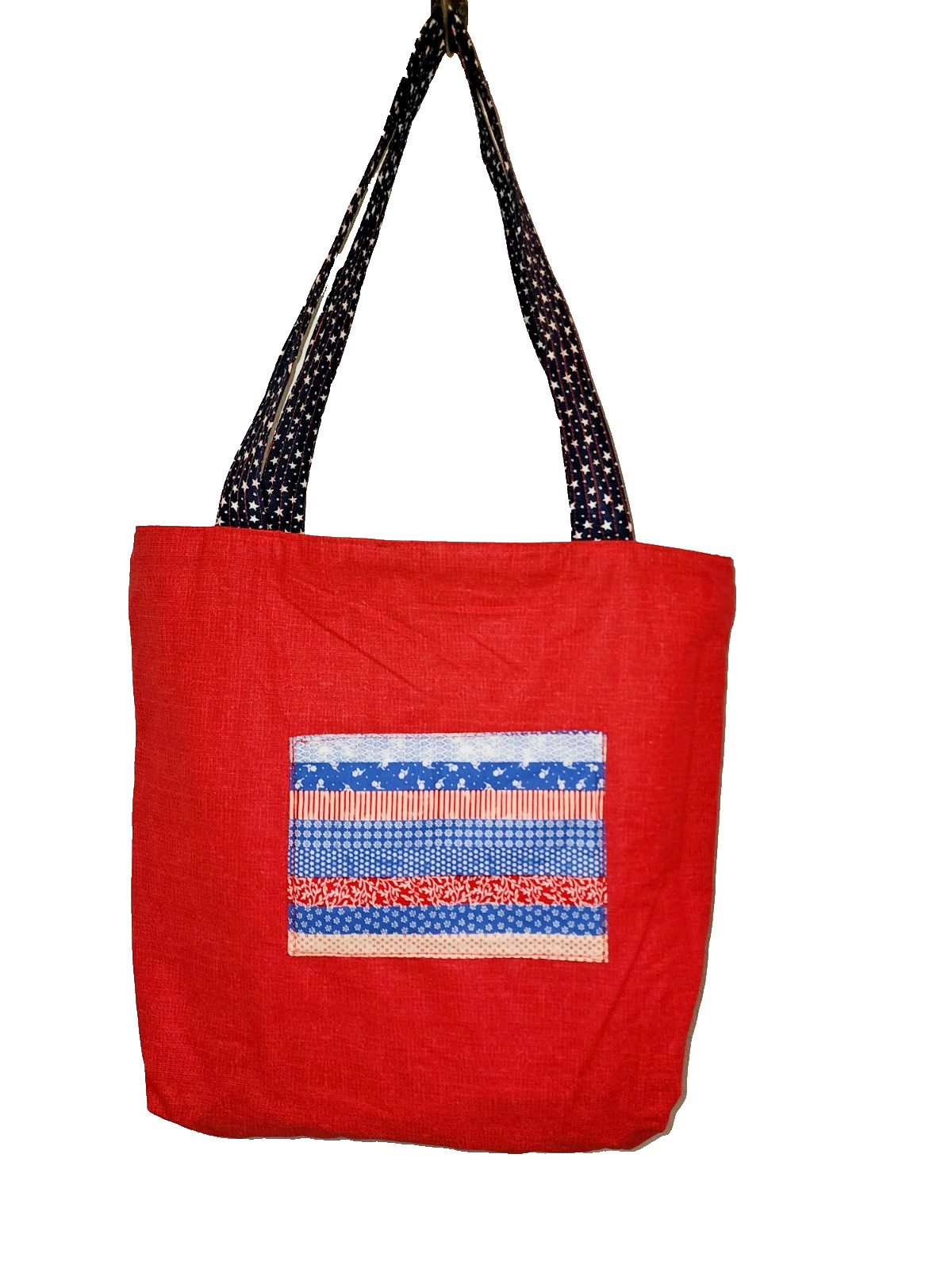 Reversible 4th of July Tote Bag – Handmade – Washable Shoulder Bag – USA Patriot