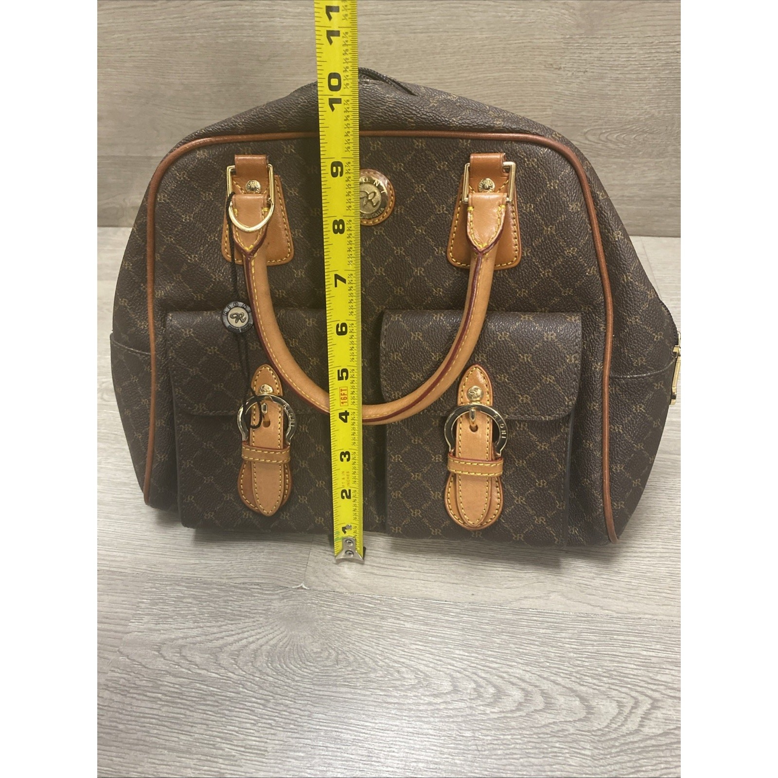 Rioni Signature Brown Collection Satchel / Doctor Bag Style Purse
