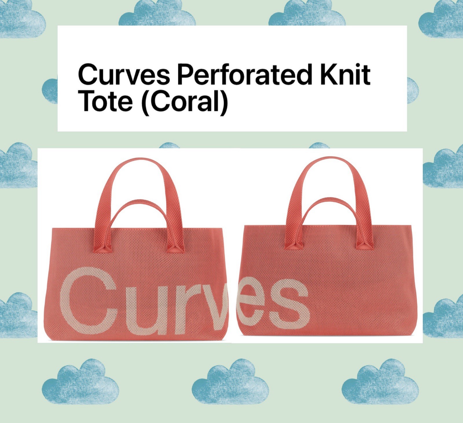 The Curves Perforated Knit Tote By Sean Brown — Coral