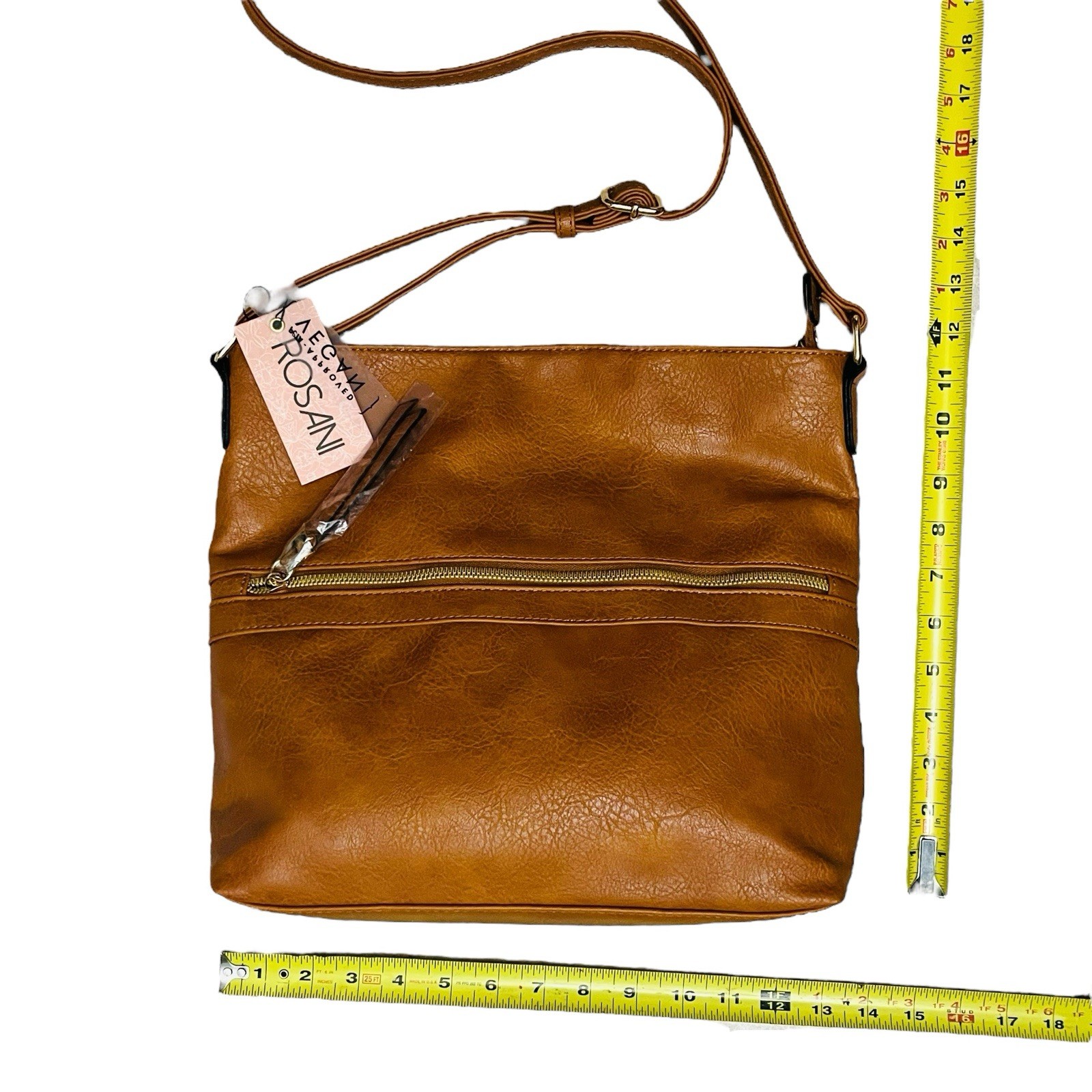 NEW Rosani Purse Camel Adjustable-Crossbody Vegan Lead Free