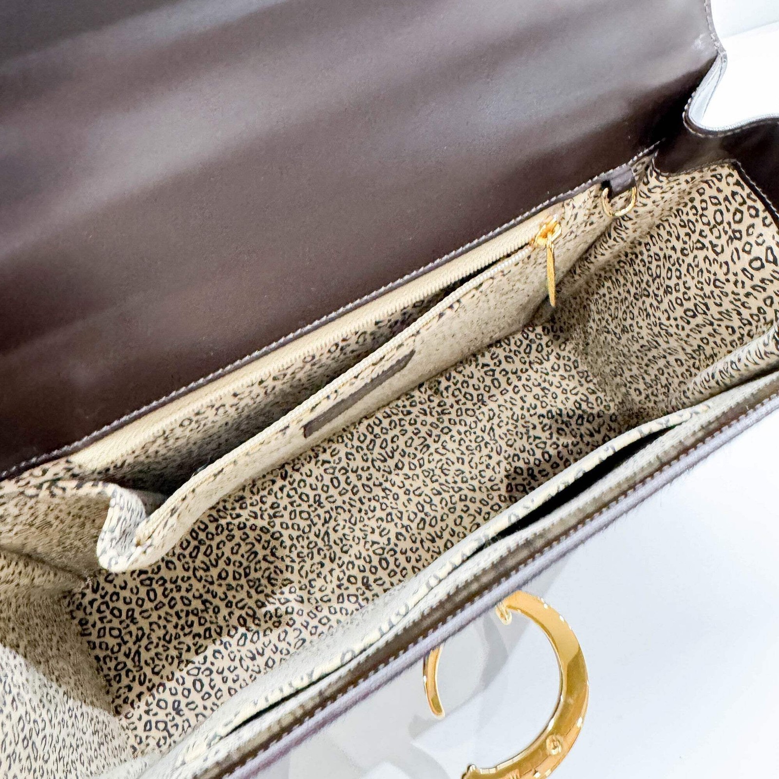 CARTIER Panthere Brown Pony Hair Handle Bag
