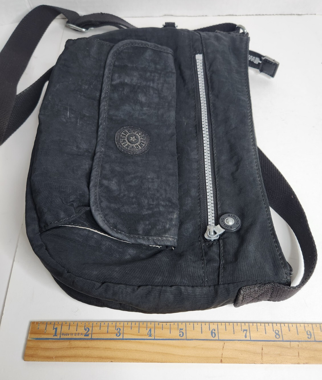 Kipling Syro Black Travel Purse Adjustable Crossbody Strap / Shoulder Bag
