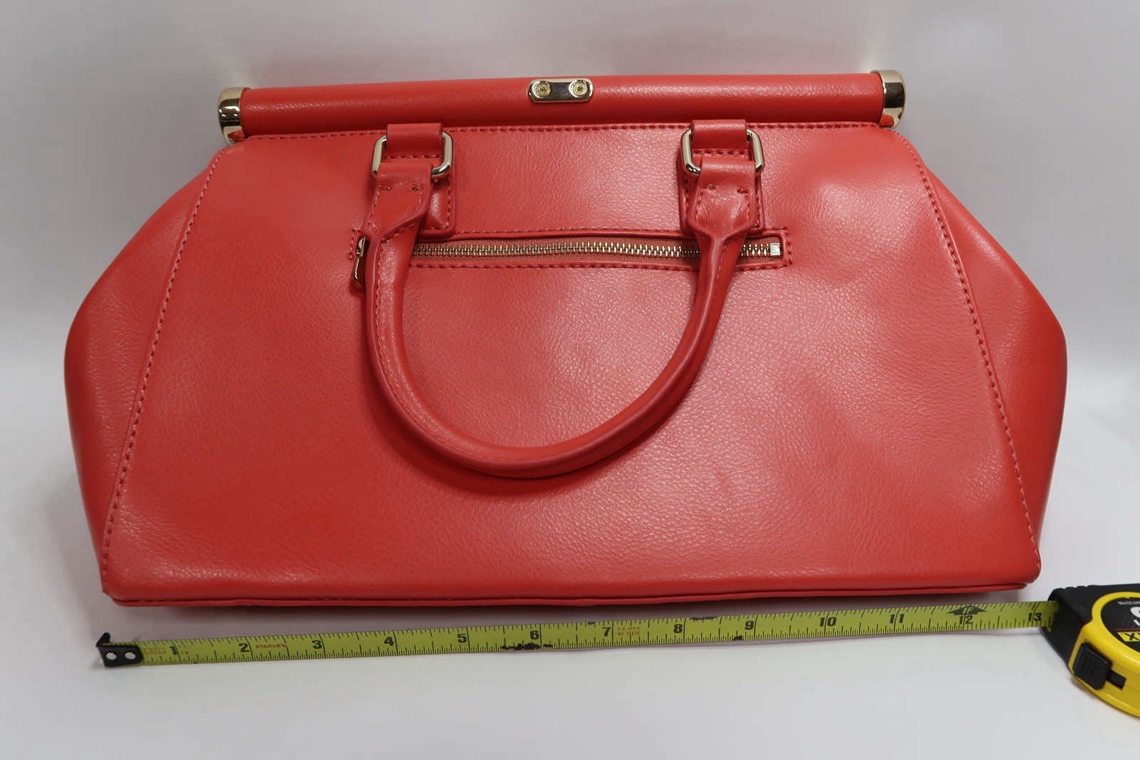 Jack French London UK Red Leather Doctor Bag Purse Gladstone Gold Hardware C9
