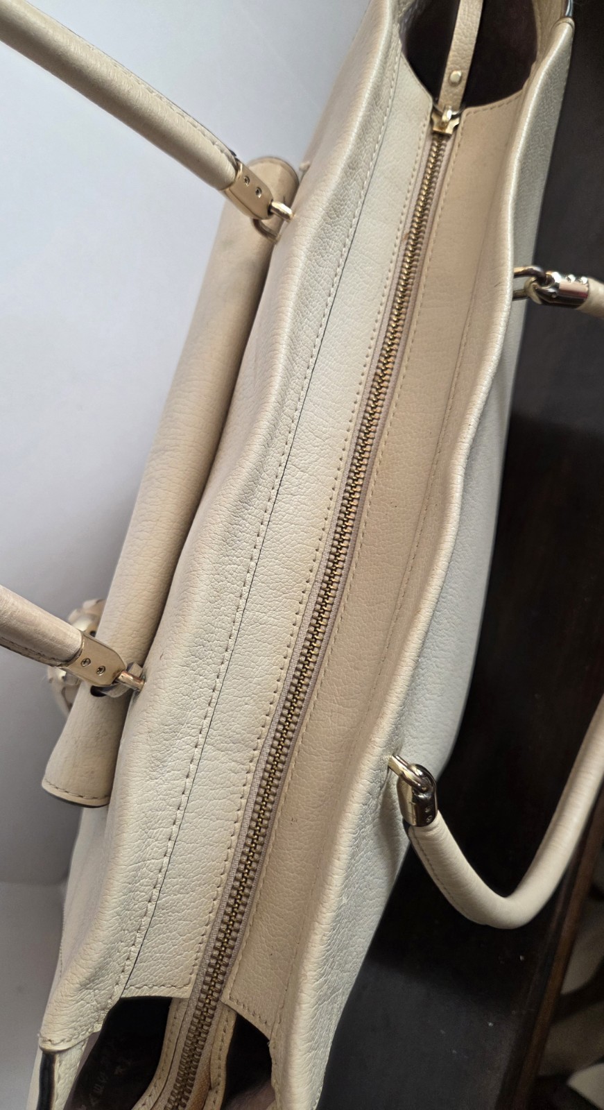 Kate Spade Tasseled Tote Bag Longacre Court Cal Soft Cream *See Description