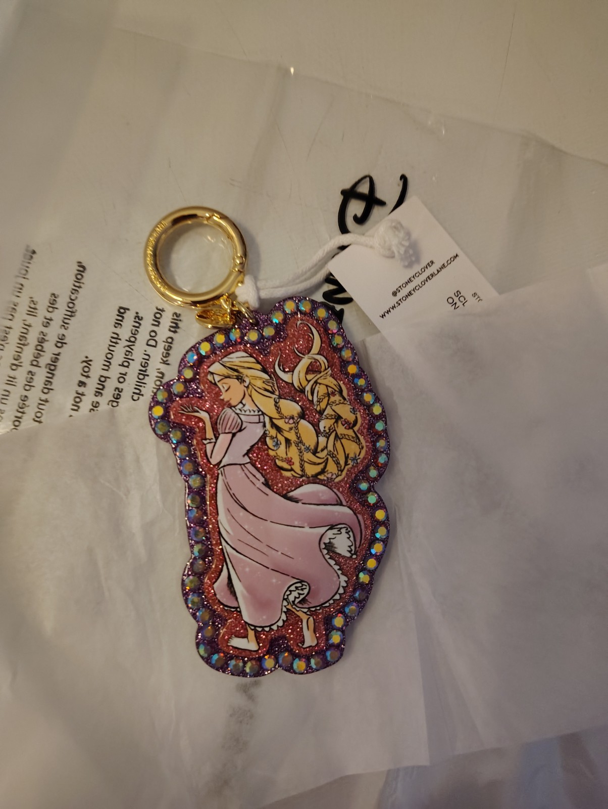 Stoney Clover Lane Disney Princess Rapunzel Keychain Charm