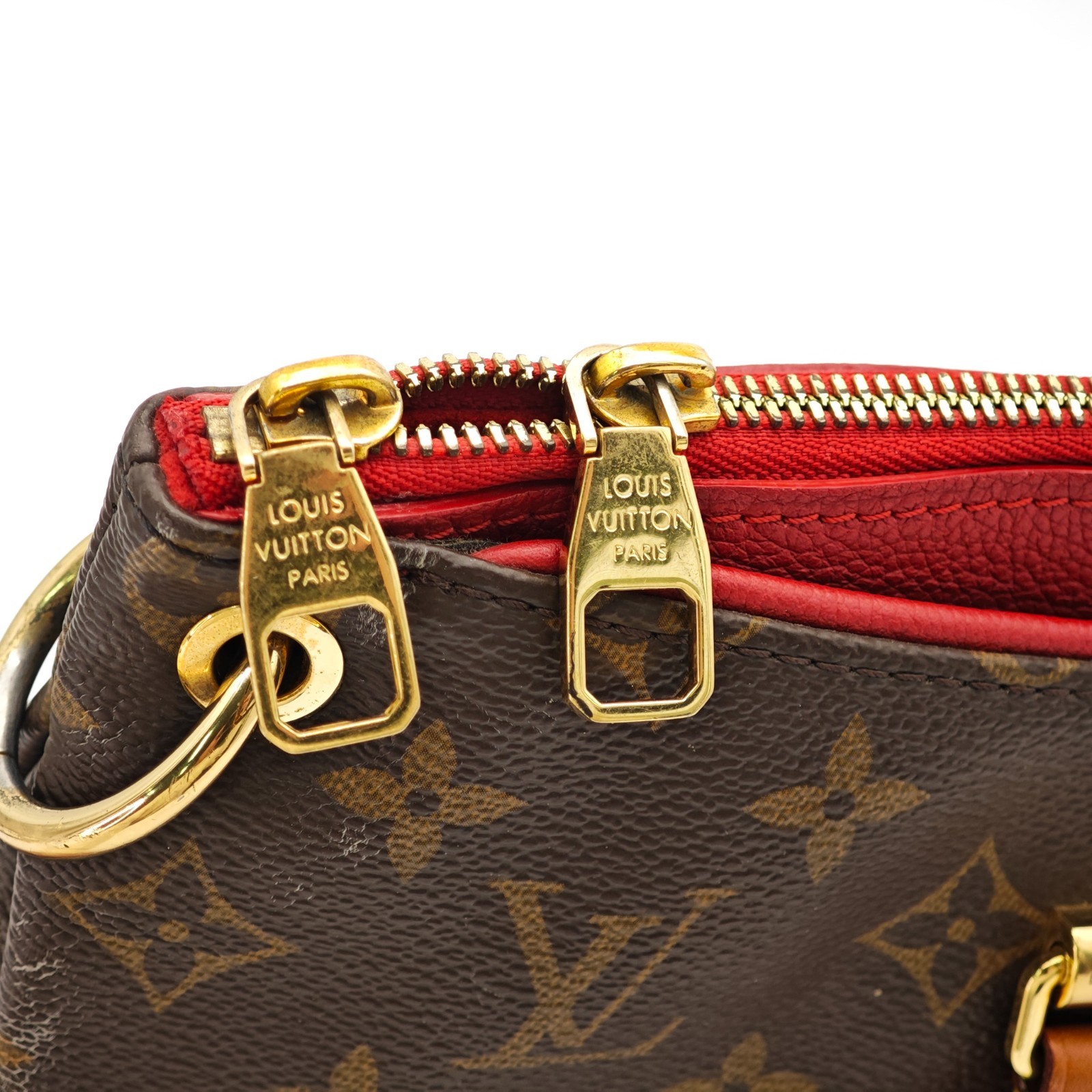 LOUIS VUITTON Pallas MM Monogram 2Way Shoulder HandBag M40466 Auth RED 0111