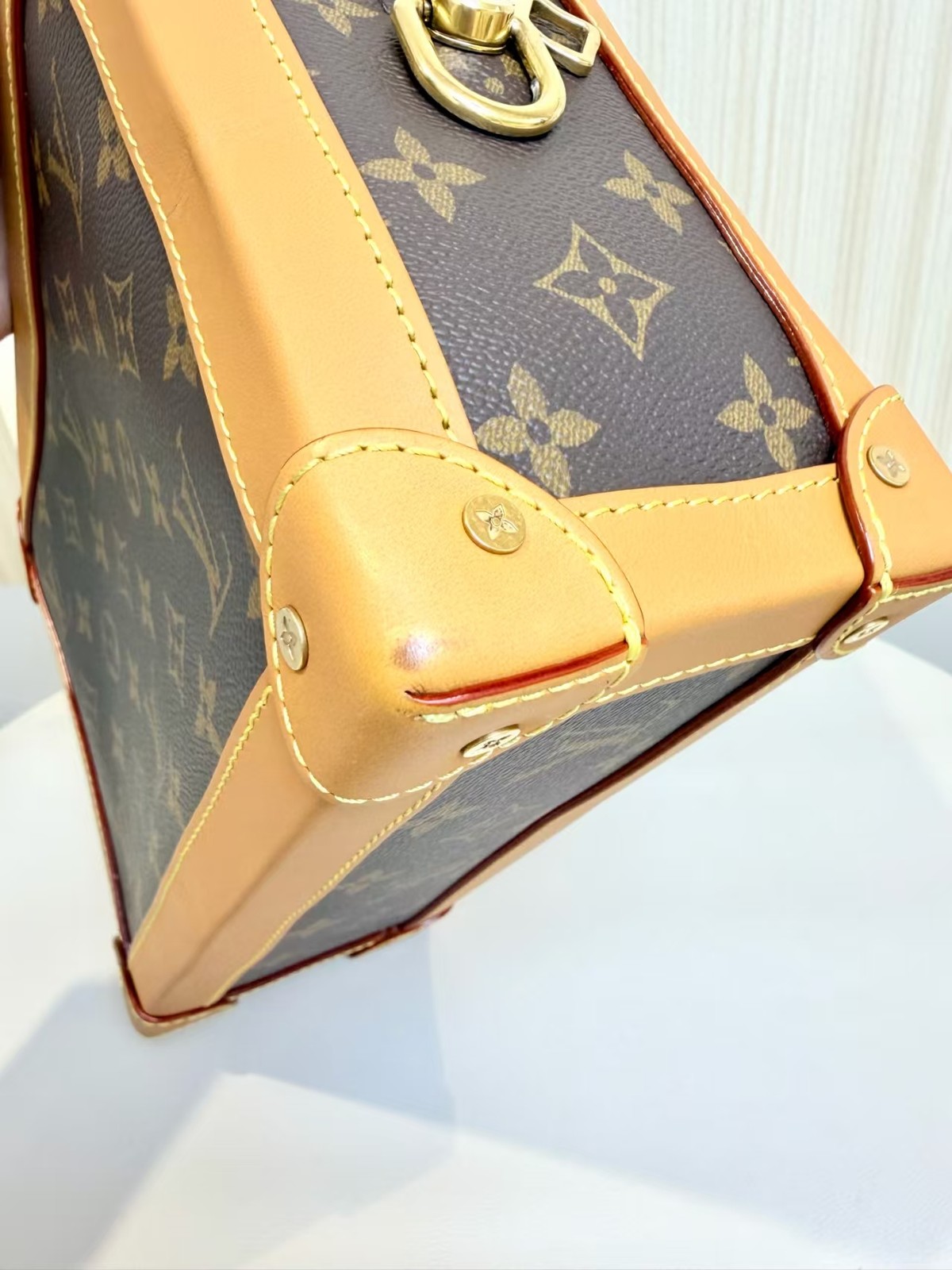 AUTH Louis Vuitton Soft Trunk Monogram Canvas Crossbody Box Bag used