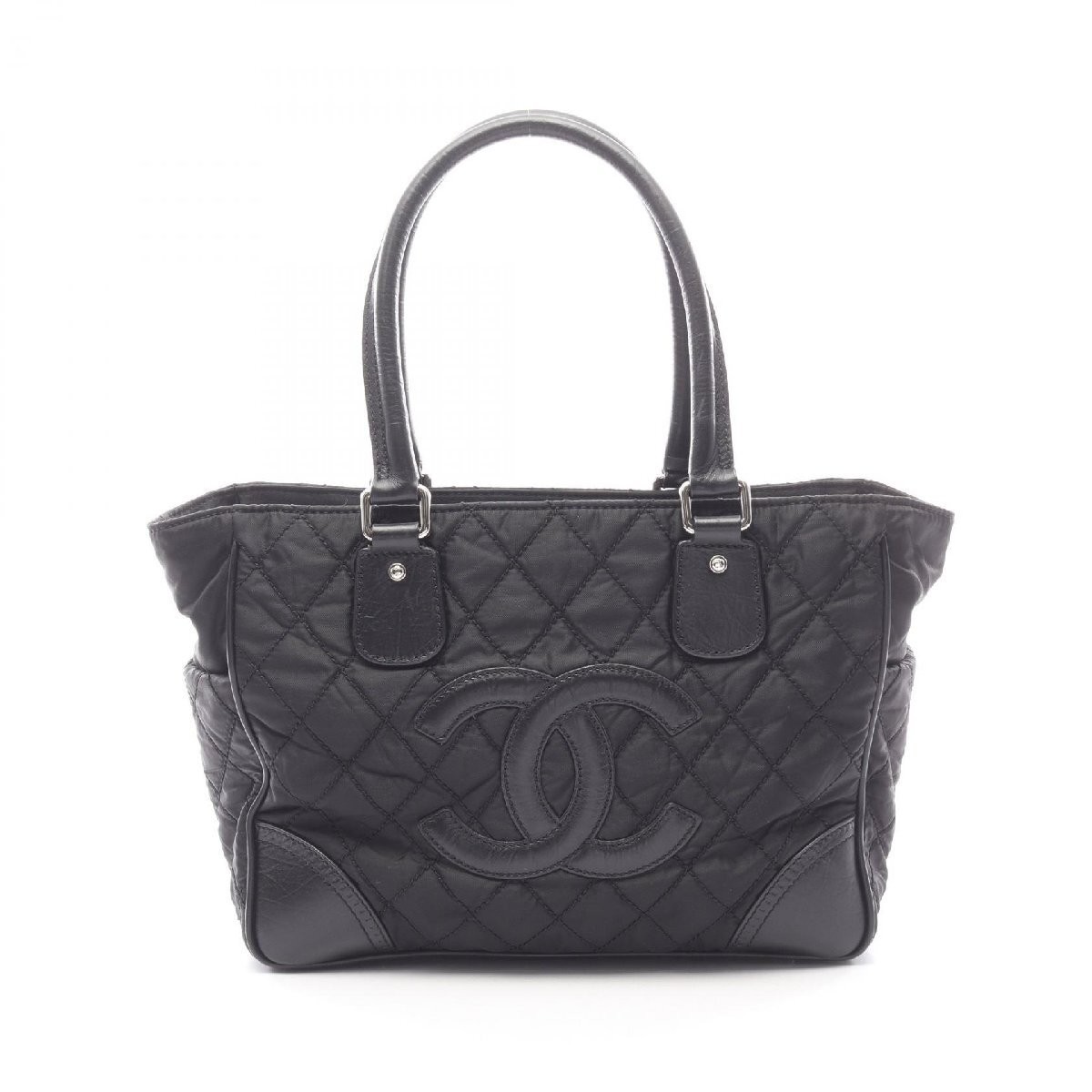 CHANEL Paris New York Line Tote Bag Nylon Black A33100 Used from Japan