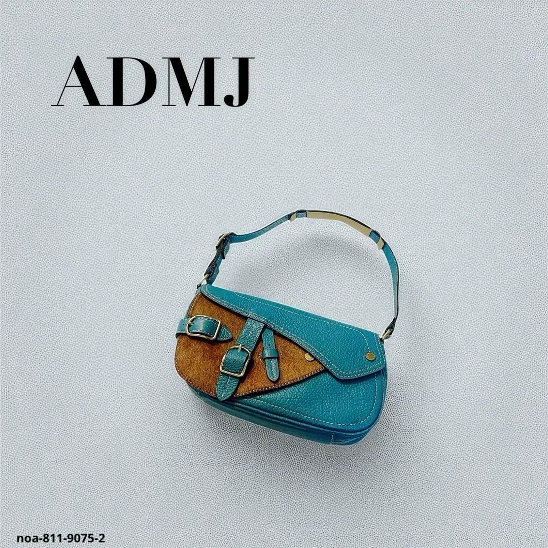 A.D.M.J Rare 00s Shoulder Bag Leather Black One-Shoulder Authentic Vintage