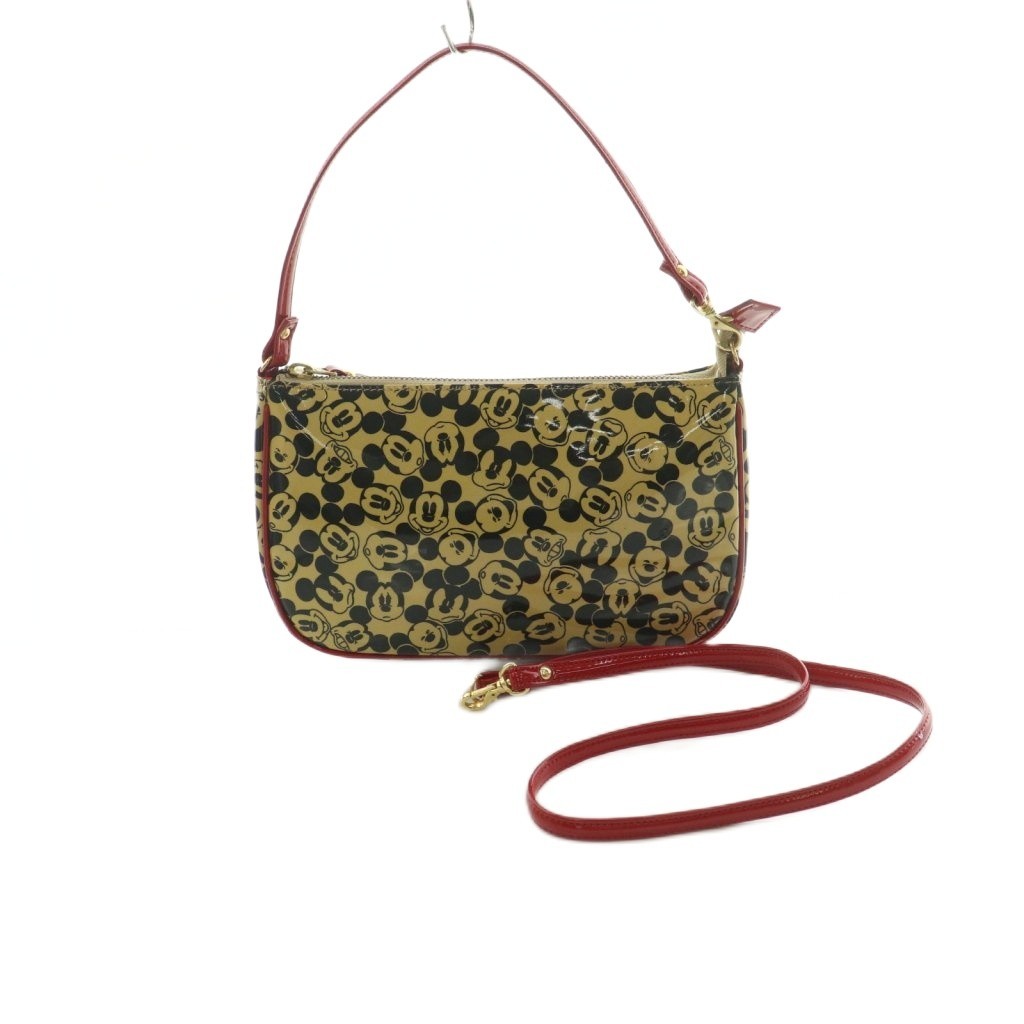 Diana Disney Mickey Mouse 2-Way Handbag Ivory Black Red AB Condition 9×5.7in