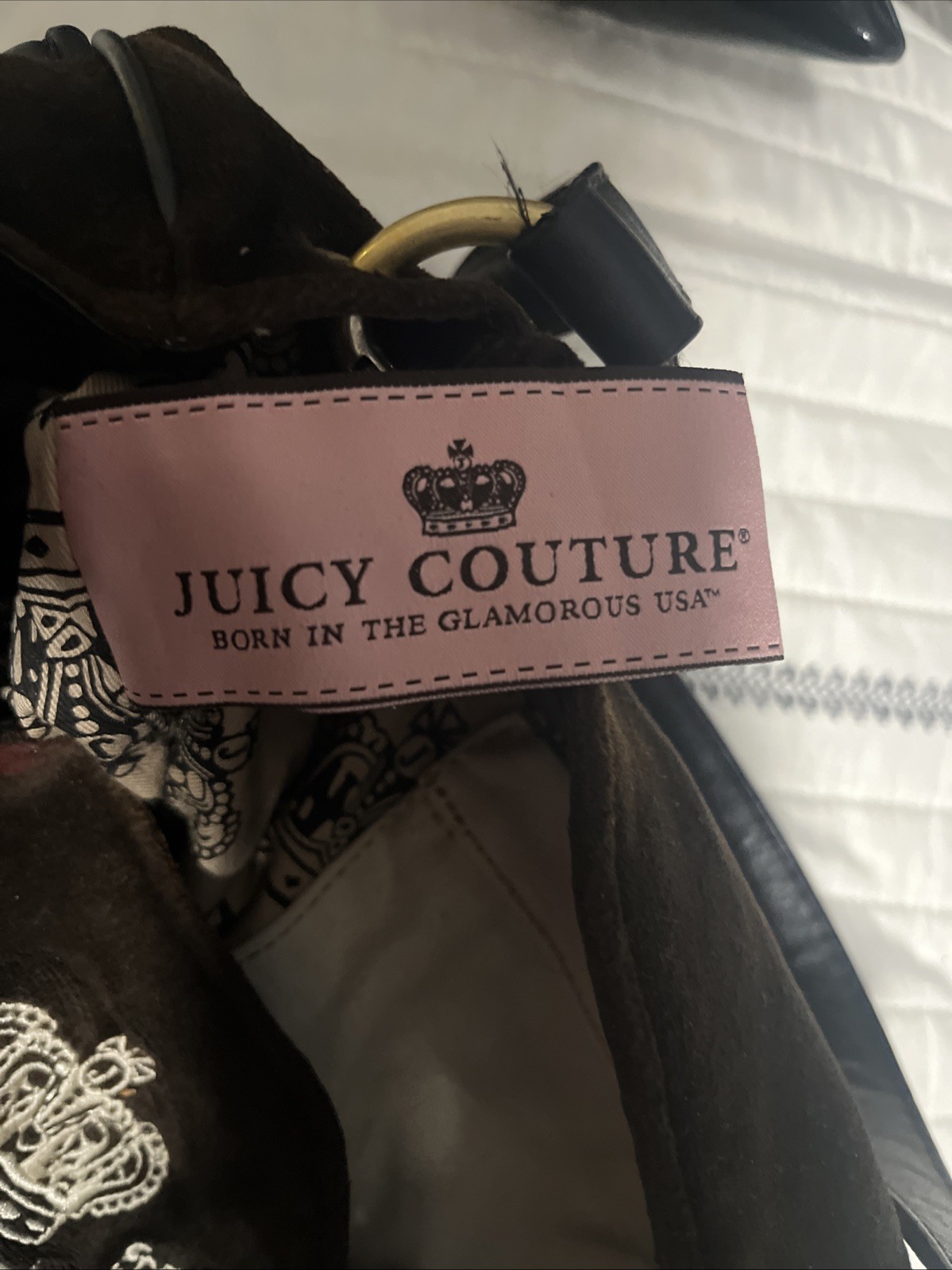 Juicy Couture Vintage Brown Purse Bag Handbag Y2K Velour – Moderate Wear