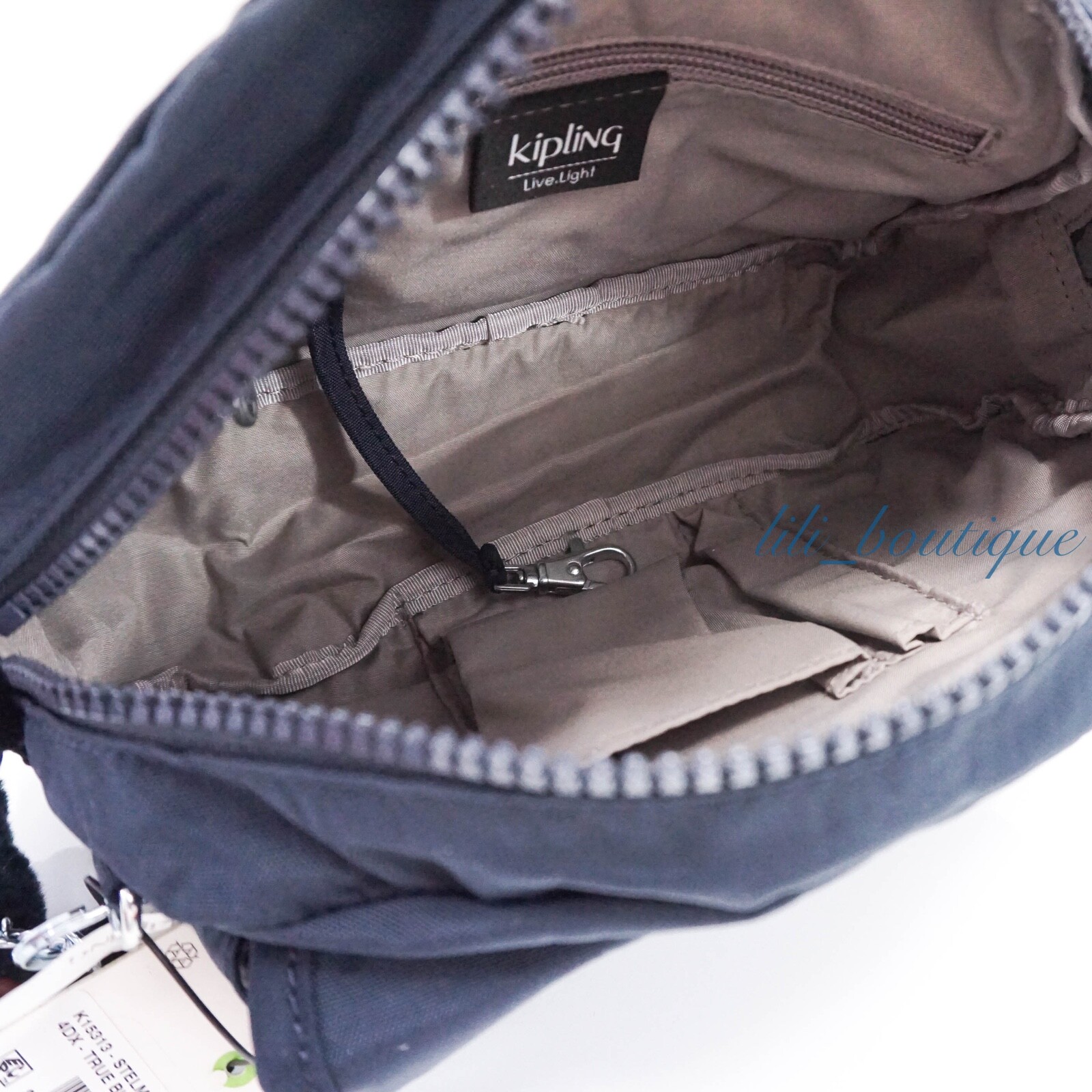 NWT Kipling K15313 Stelma Crossbody Small Shoulder Bag Nylon True Blue Tonal $79