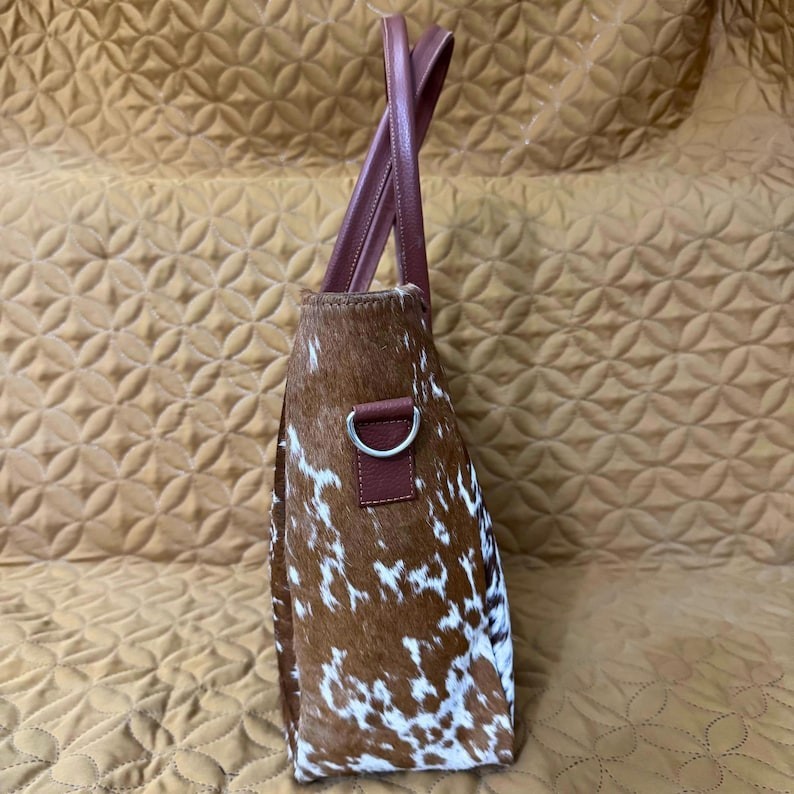 Hair On Cowhide Tote Bag Genuine Leather Shoulder Handbag Western Shopper Purse