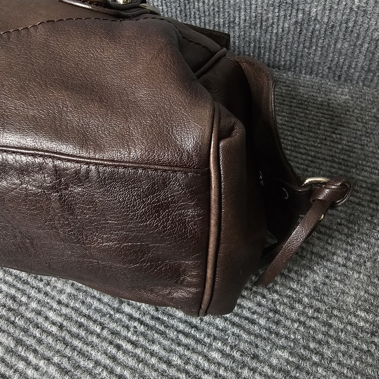 Francesco Biasia shoulder Braided Leather Bag Brown Chocolate purse