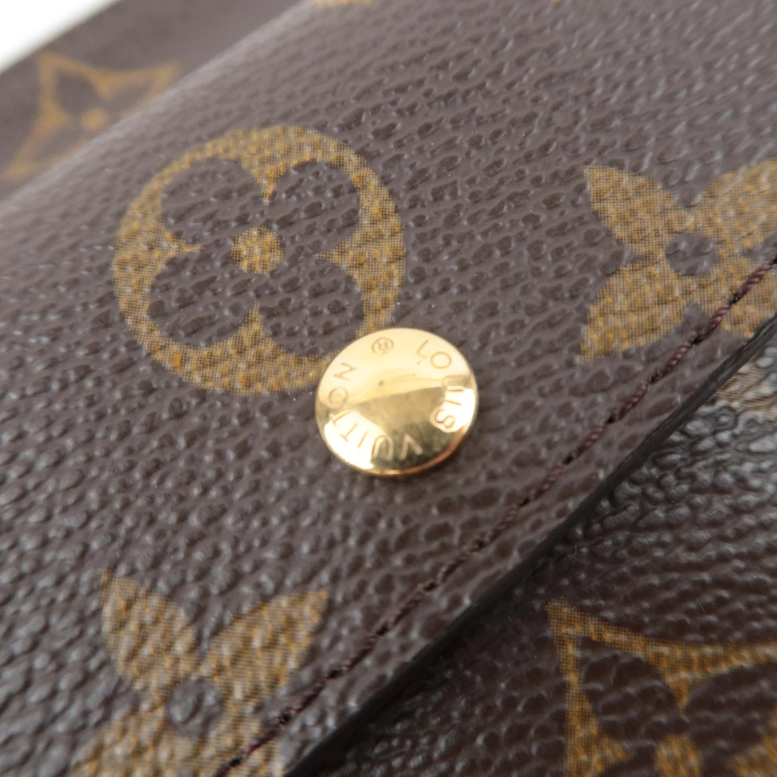 Louis Vuitton Monogram Partition Wristlet Bag Brown Gold HDW M51901 Authentic