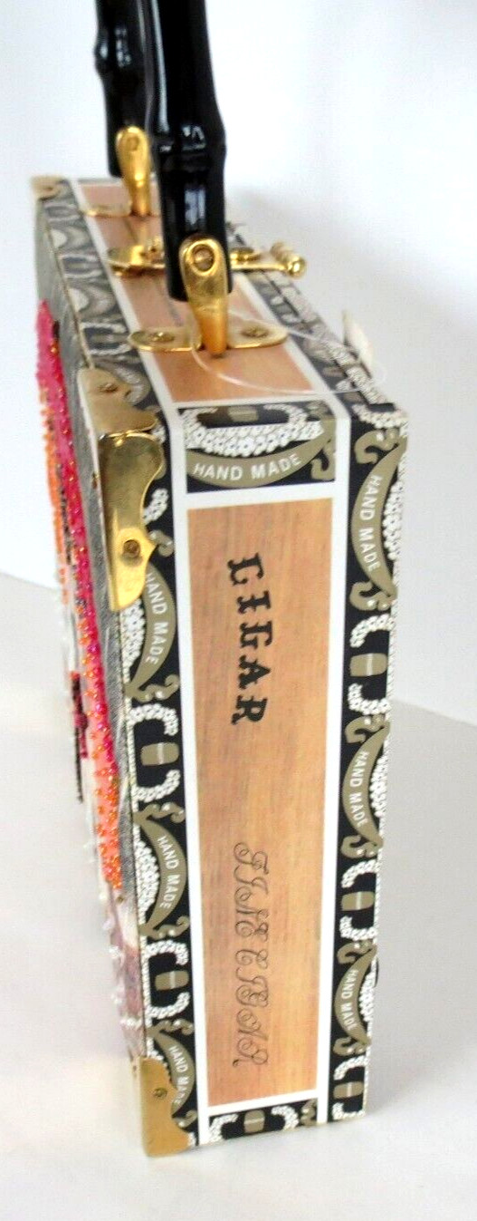 NEW – Vintage Braciano Fine Cigar Wood Box Purse – Dogs