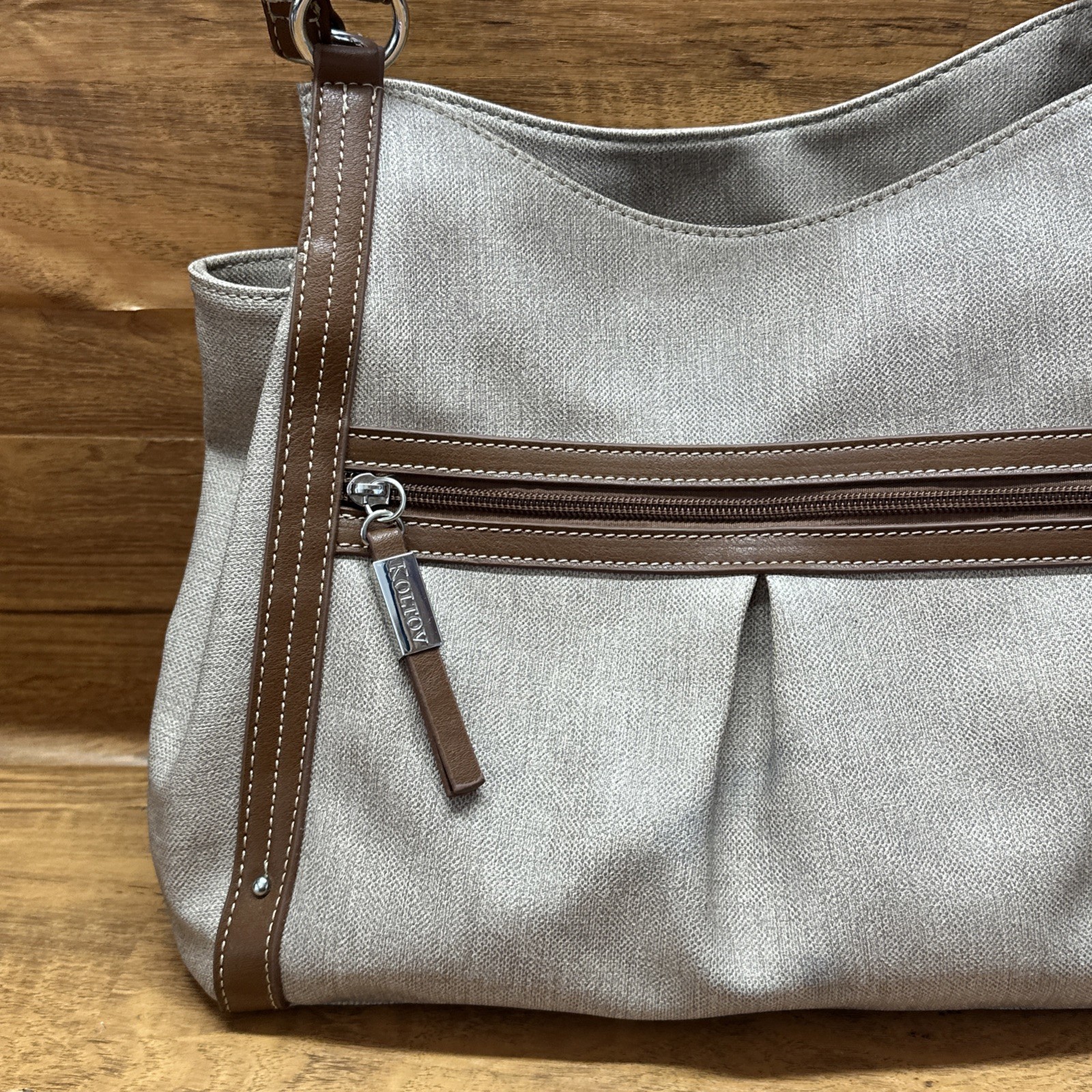 Koltov Over The Shoulder Purse RN #13434 Man Made Material Brown 13”x11”x5”