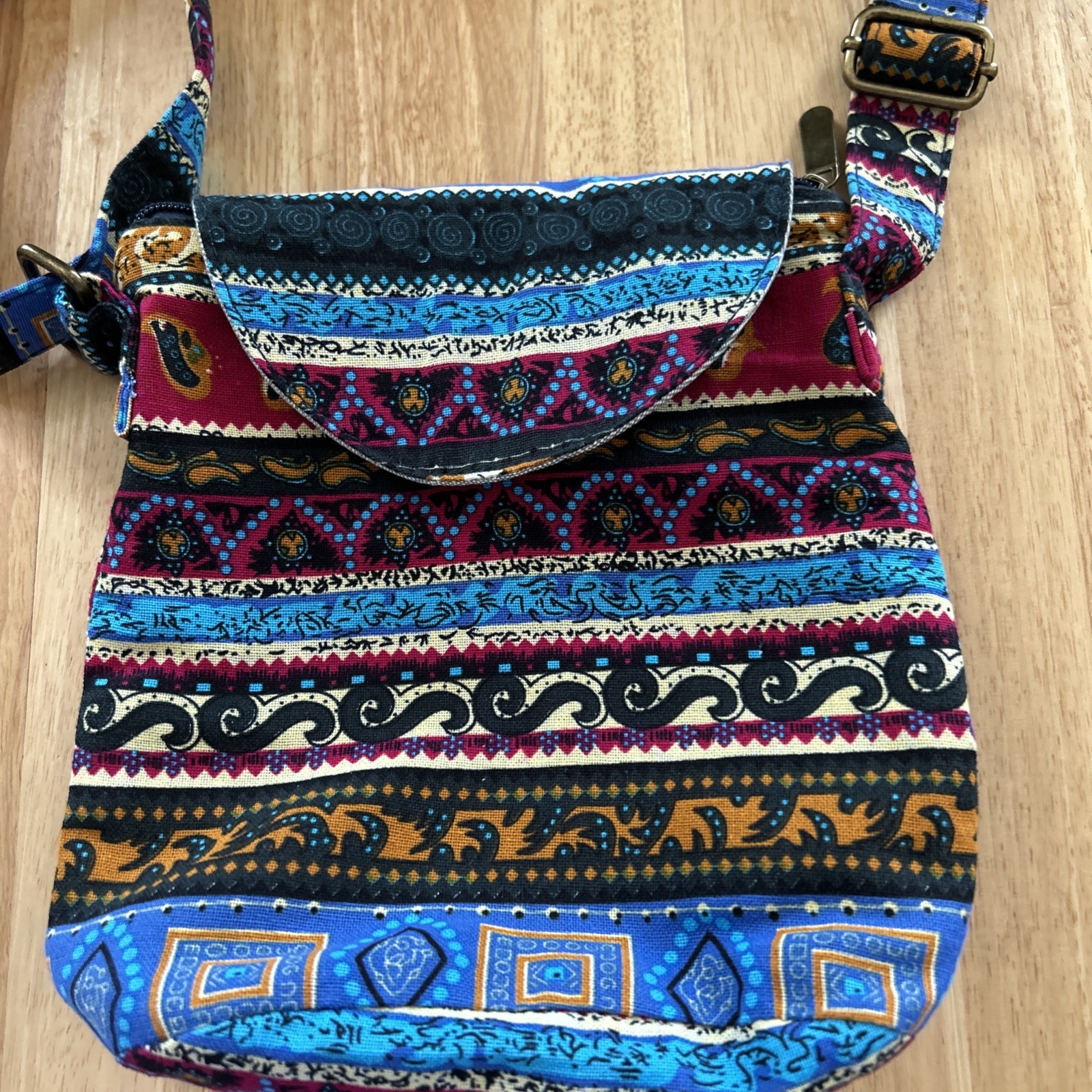 Boho Crossbody Purse Bag Colorful Cotton Fabric Unbranded