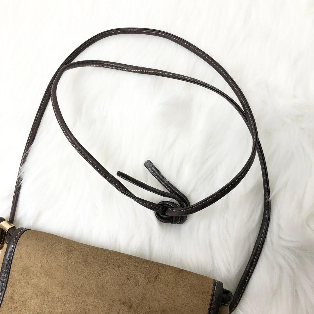 LOEWE Anagram Suede Crossbody Shoulder Bag Brown Unisex From japn