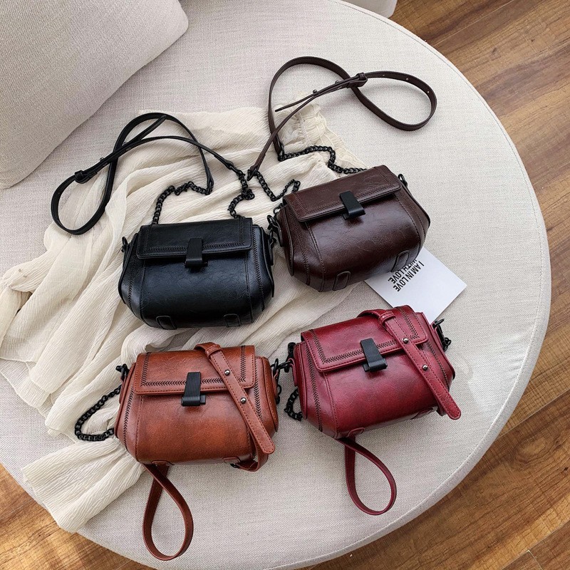 Women’s Korean Style Crossbody Shoulder Bag | Mini PU Leather Chain Purse