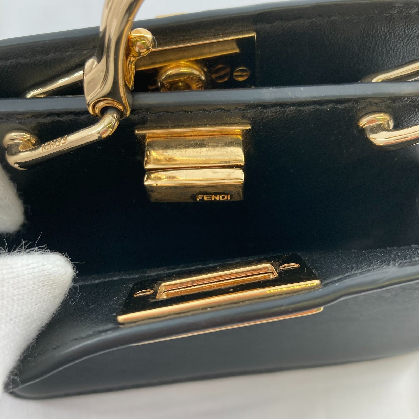 FENDI Nano Peekaboo Shoulder 2-Way Handbag, Black