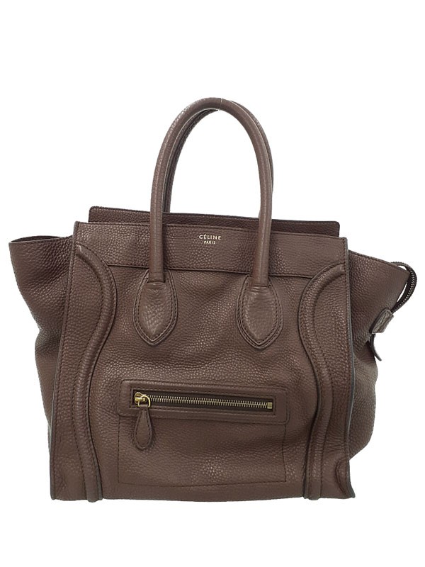 Celine Luggage Mini Shopper Tote 165213 Leather Dark Brown Tote Bag #TB3710