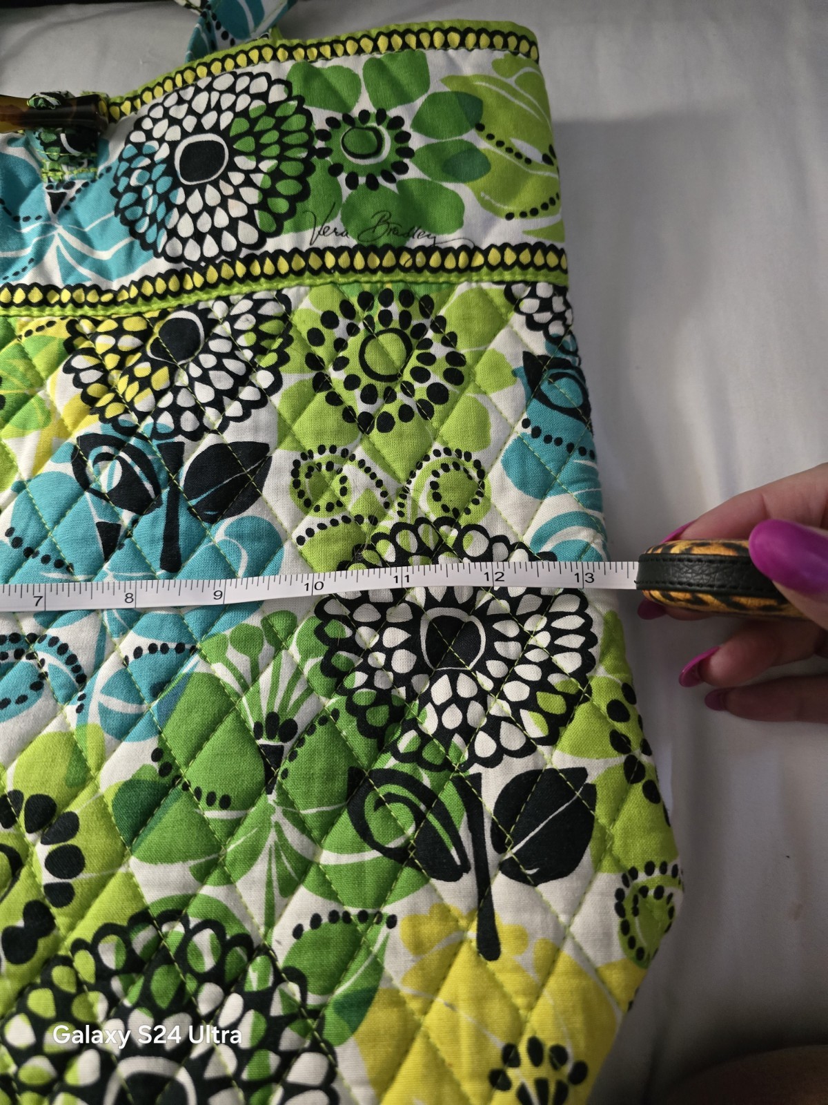Vera Bradley Carry All Large Toggle Tote * Lime Green Yellow * Retired