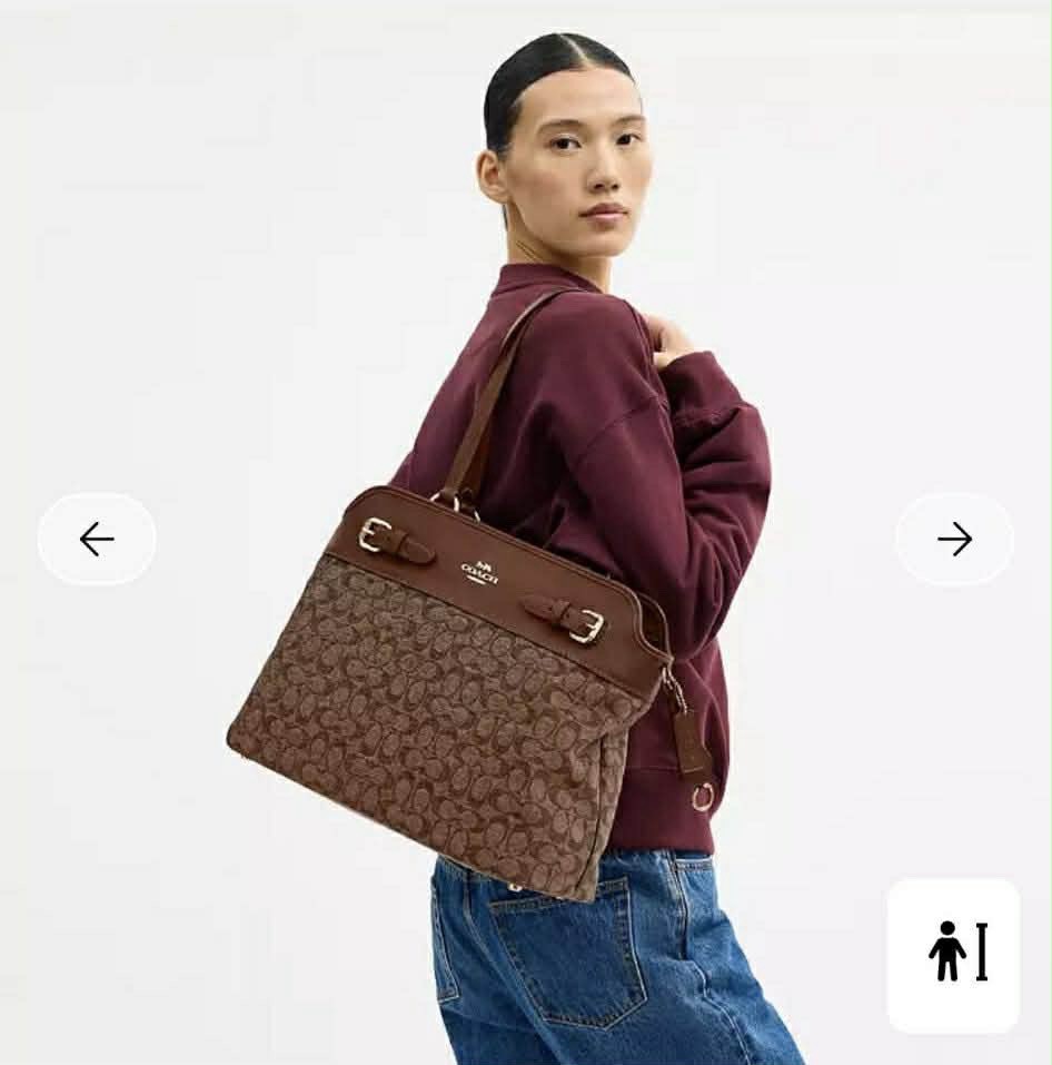 Coach CCZ08 Light Khaki Brown Signature Chenille Easton Tote – NWT $395 Retail