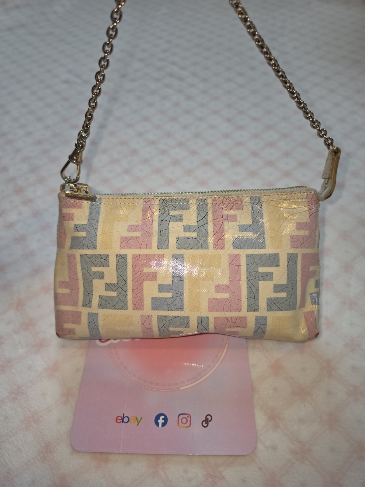 Fendi Zucca Mini Pochette Chain Bag – Vintage FF Monogram