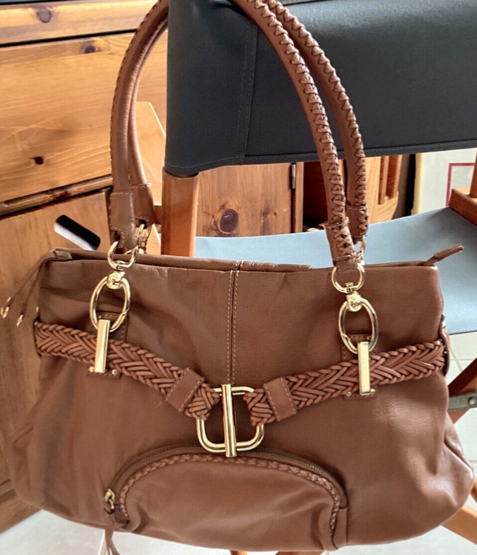 Via Spiga Leather Shoulder Bag Double Handles Large Brown