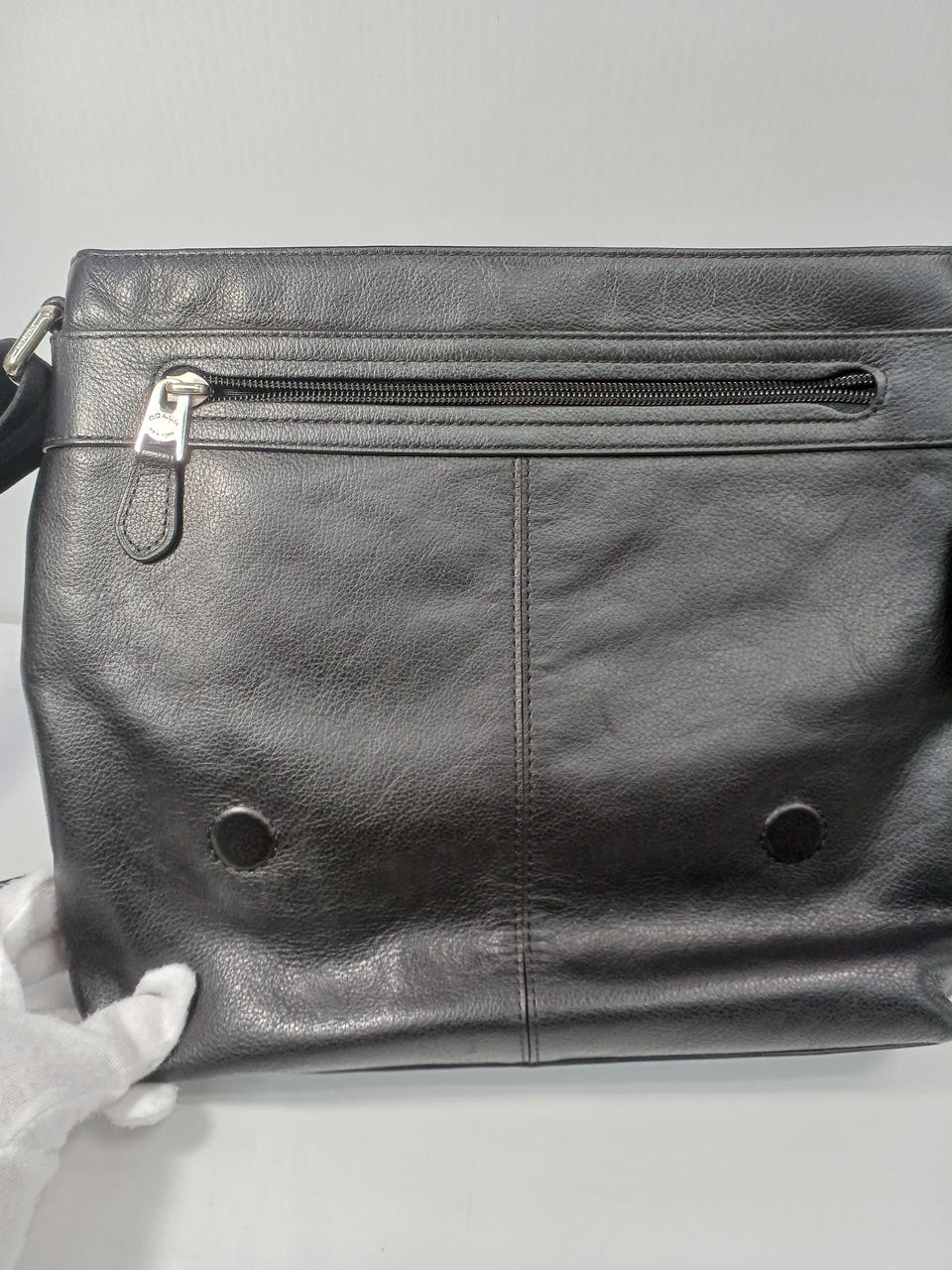 COACH F72362 Charles Small Messenger Bag Black Leather Shoulder Flap Japan