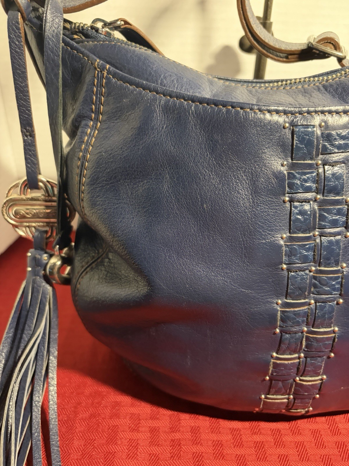 BRIGHTON “CELESTE” SATCHEL/PURSE/BAG*NAVY*MED SIZE*ALL LEATHER*READ LISTING